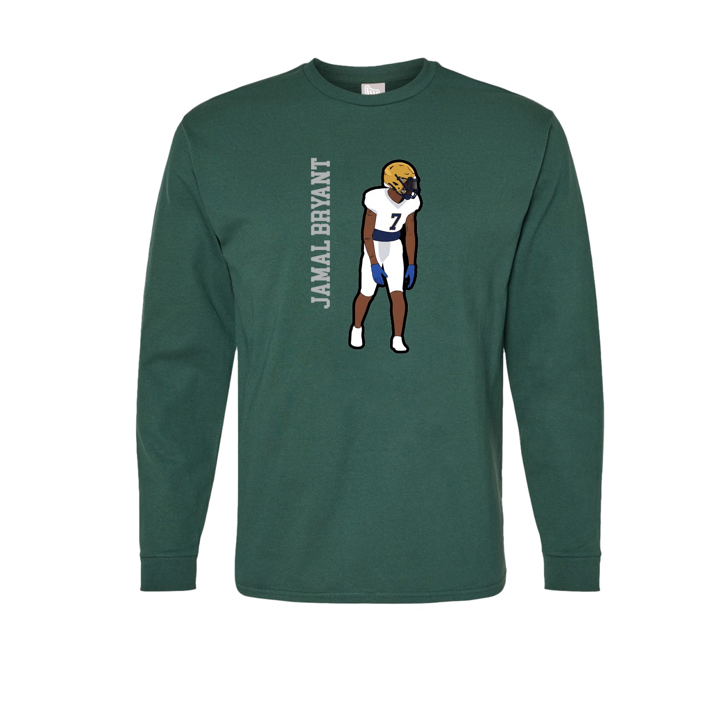 Long Sleeve Tee — Name Vertical in Green