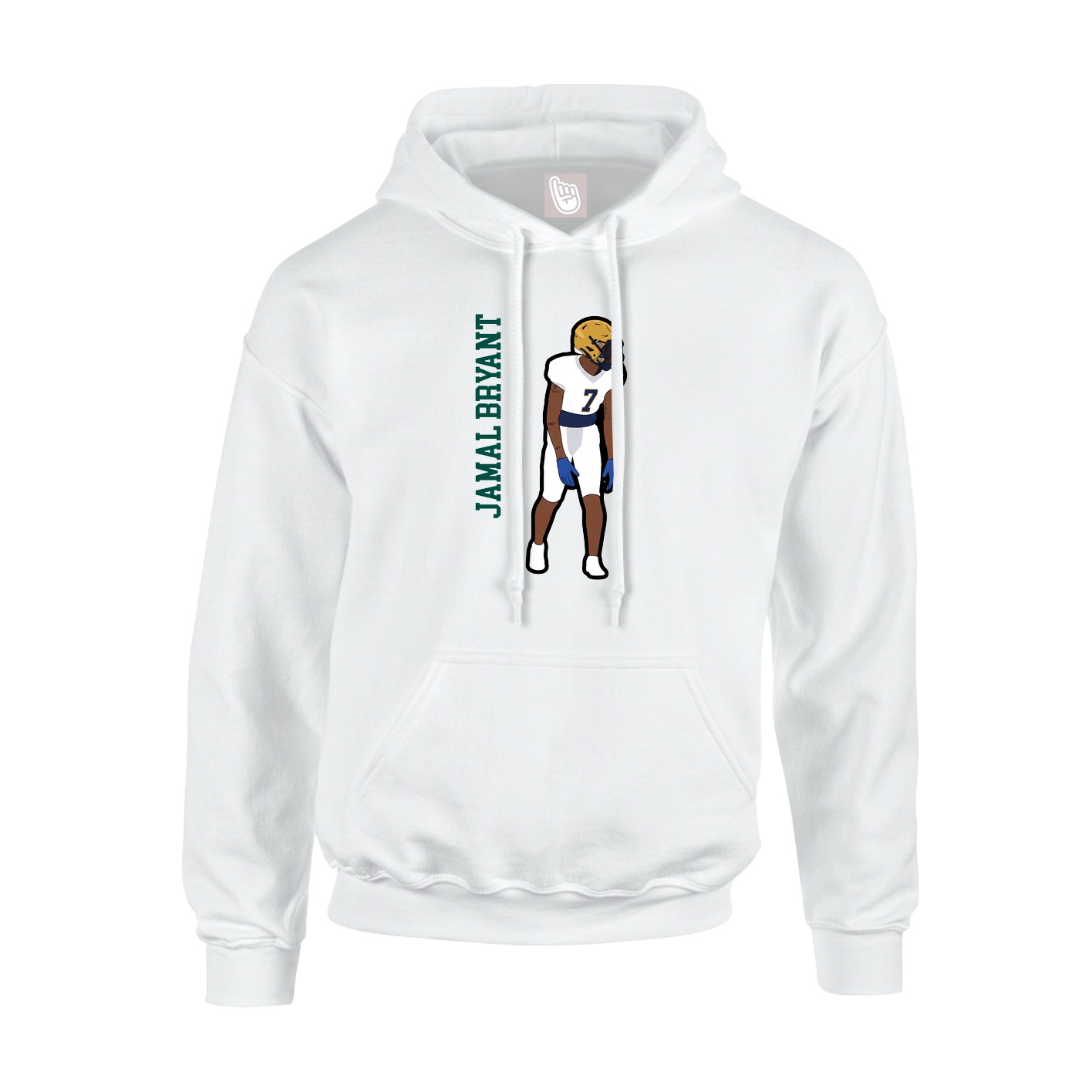 Youth Hoodie — Name Vertical in White
