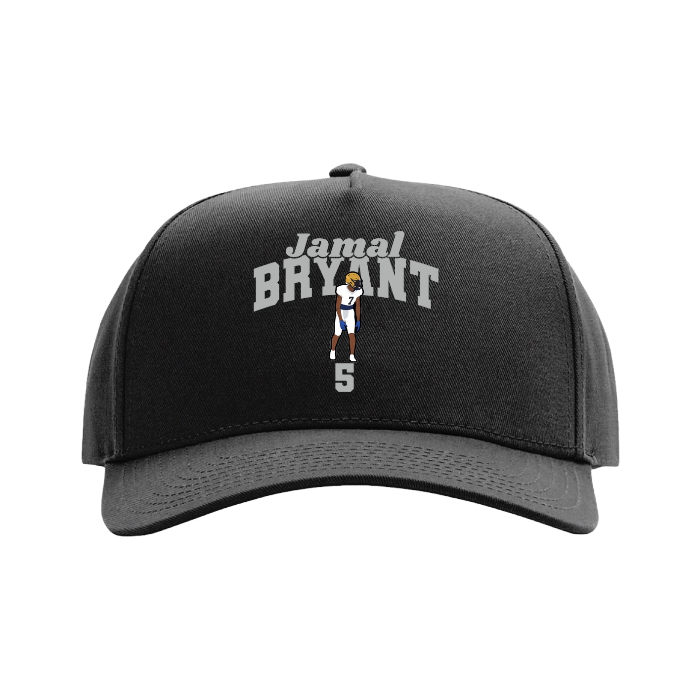 Full Fabric Five-Panel Champ Cap — Signature Arch in Black