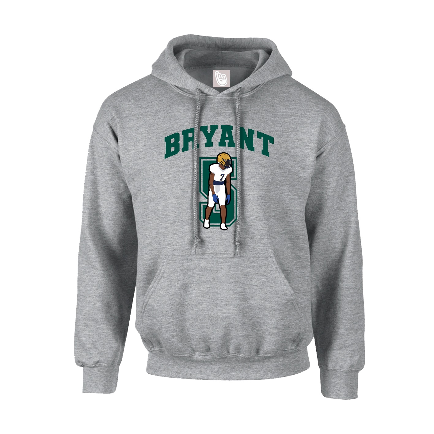 Youth Hoodie — Number in Grey