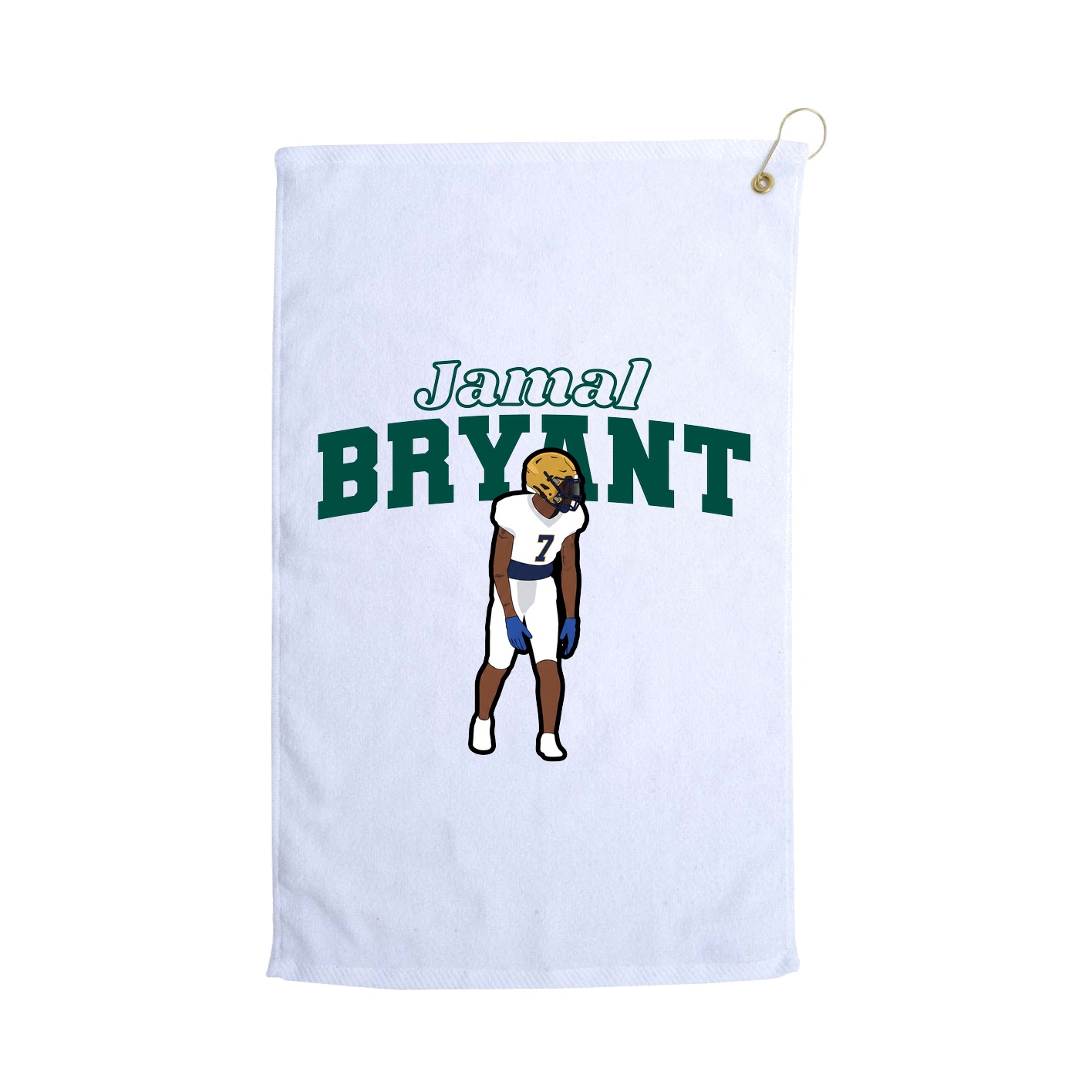 Golf Towel — Name Arch in White