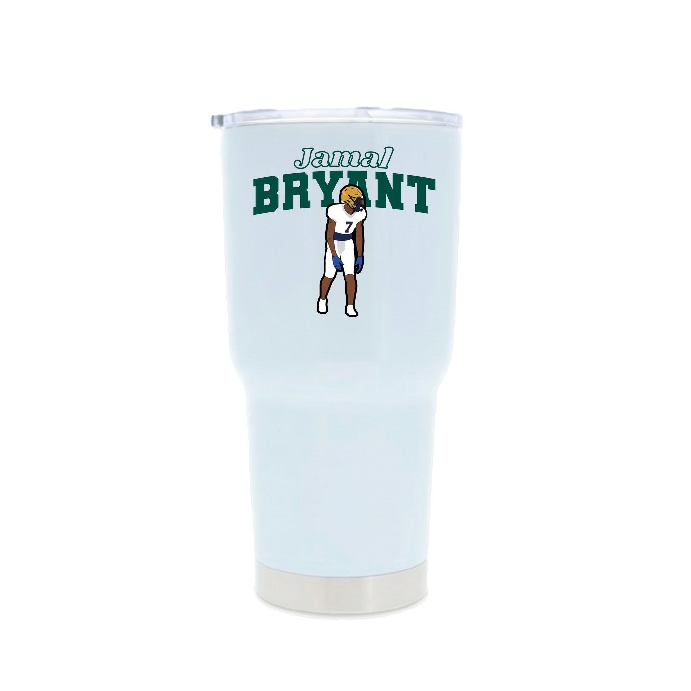 30oz Stainless Steel Tumbler — Name Arch in White
