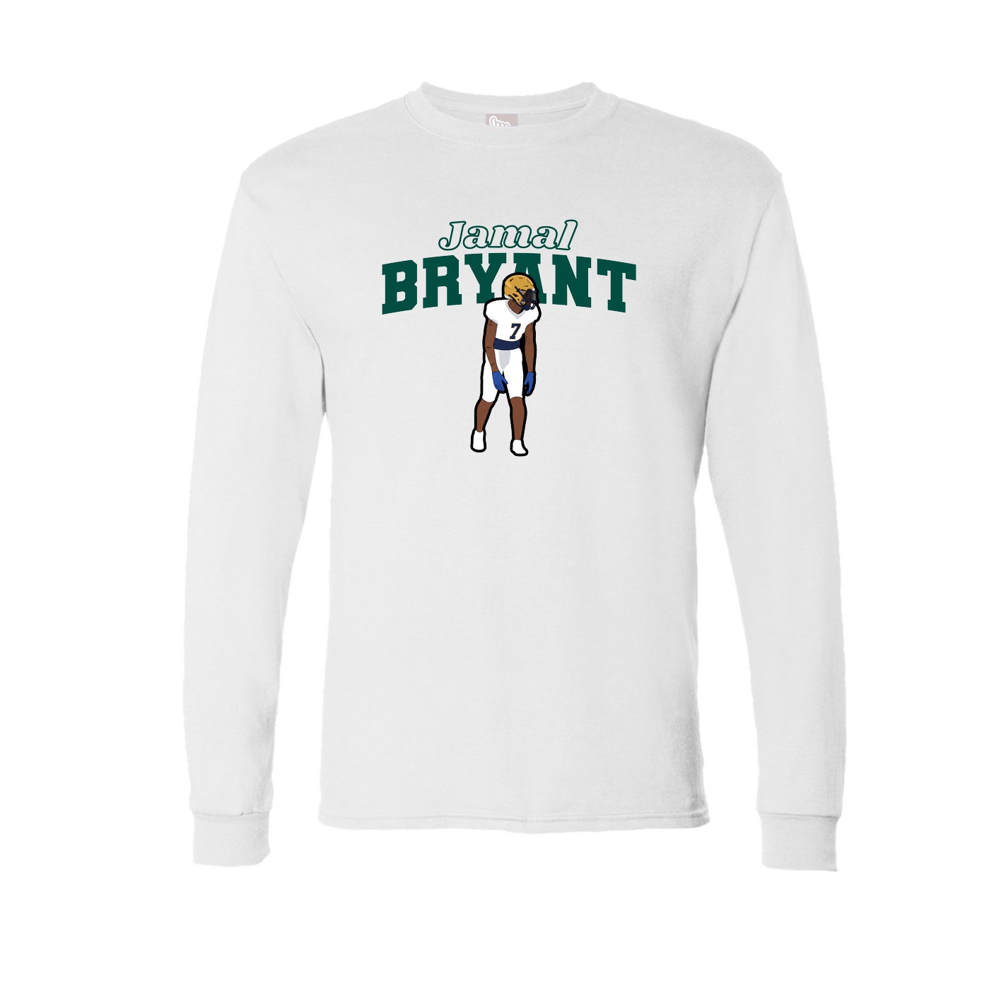 Long Sleeve Tee — Name Arch in White