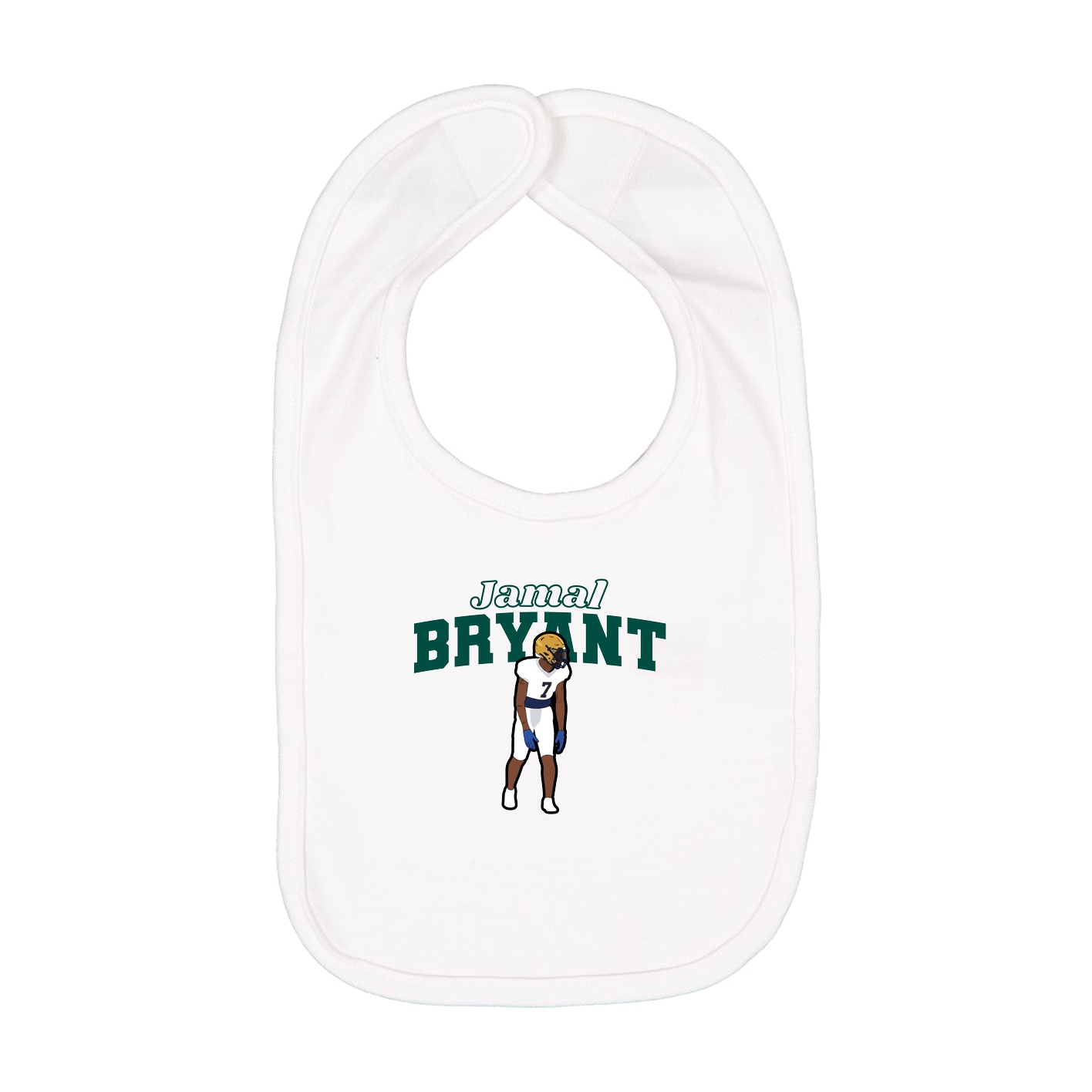 Infant Bib — Name Arch in White