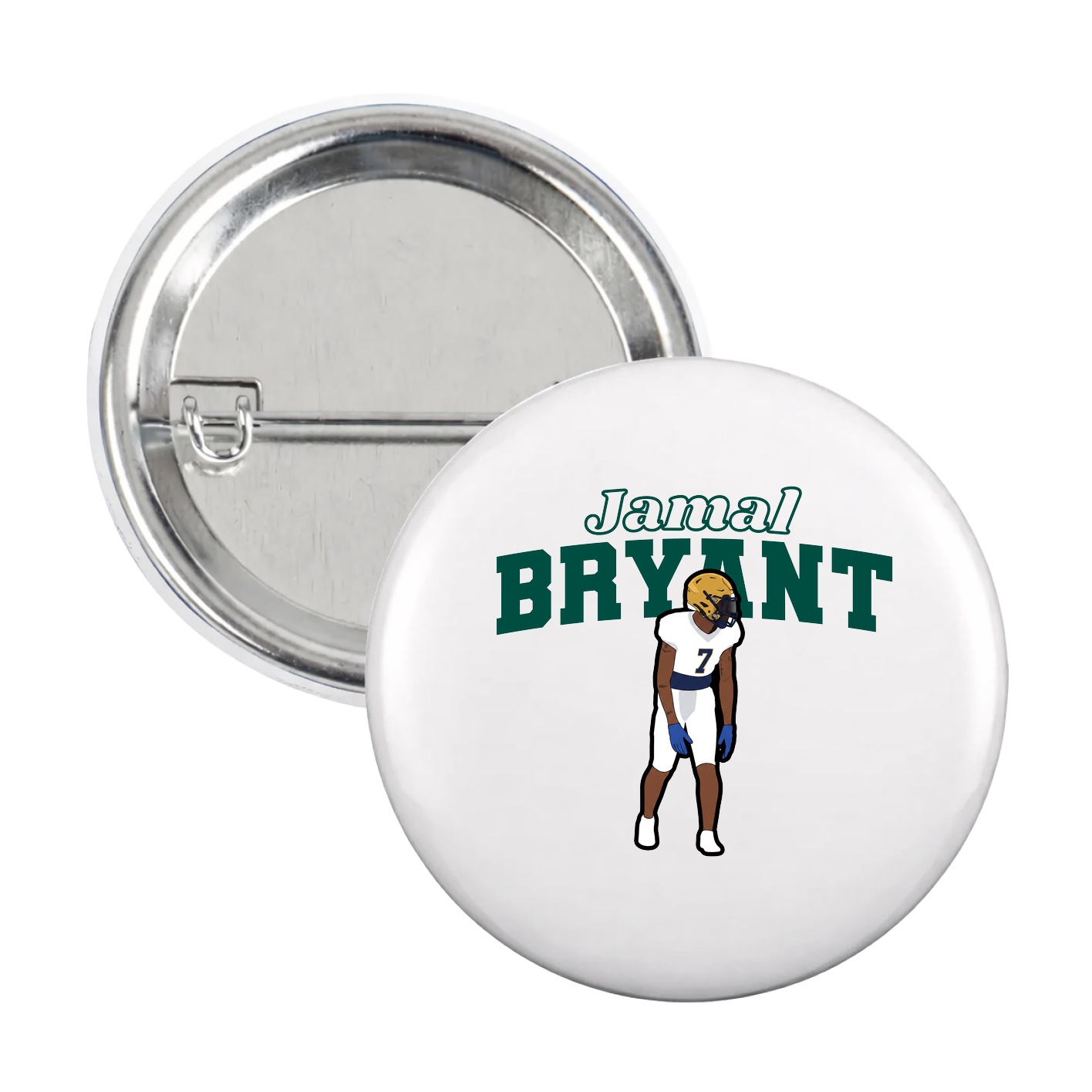 Game Day Button — Name Arch in White