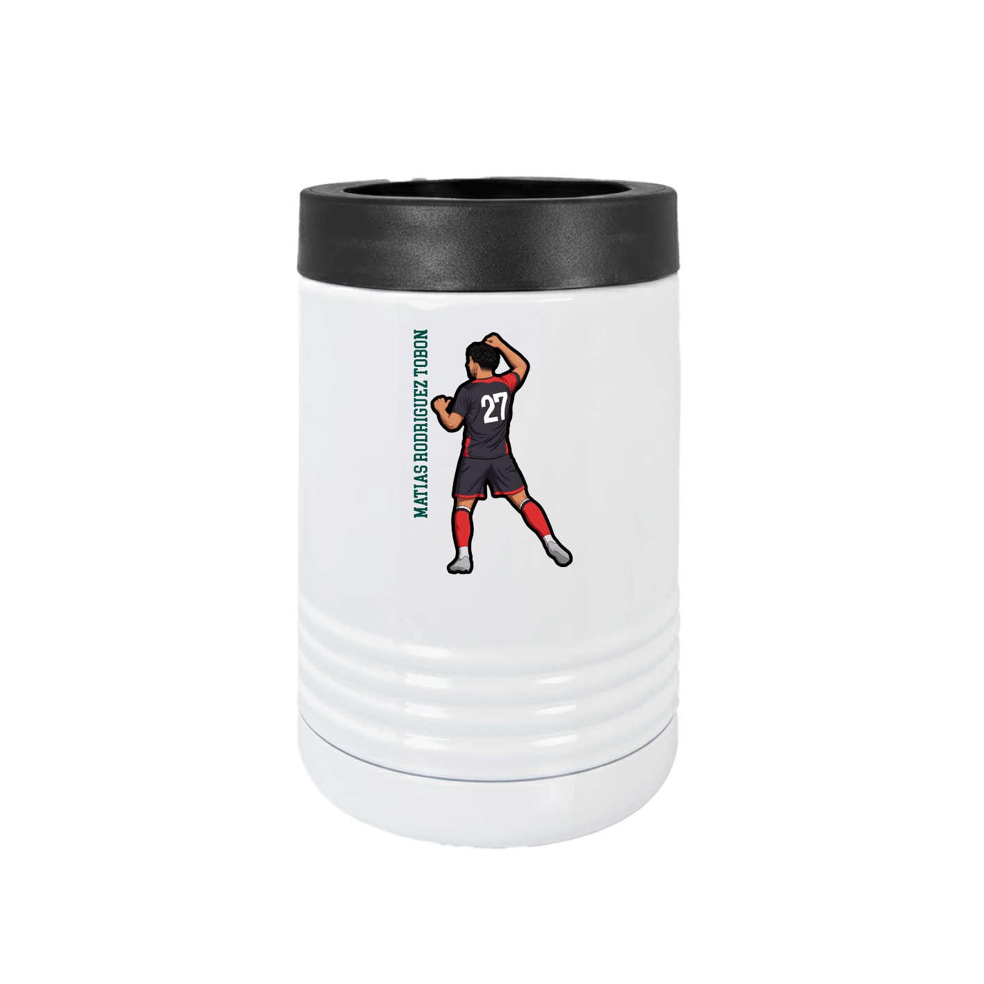Beverage Holder — Name Vertical in White