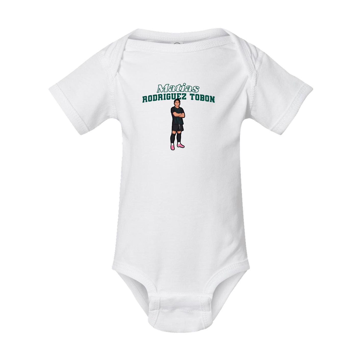 Baby Onesie — Name Arch in White