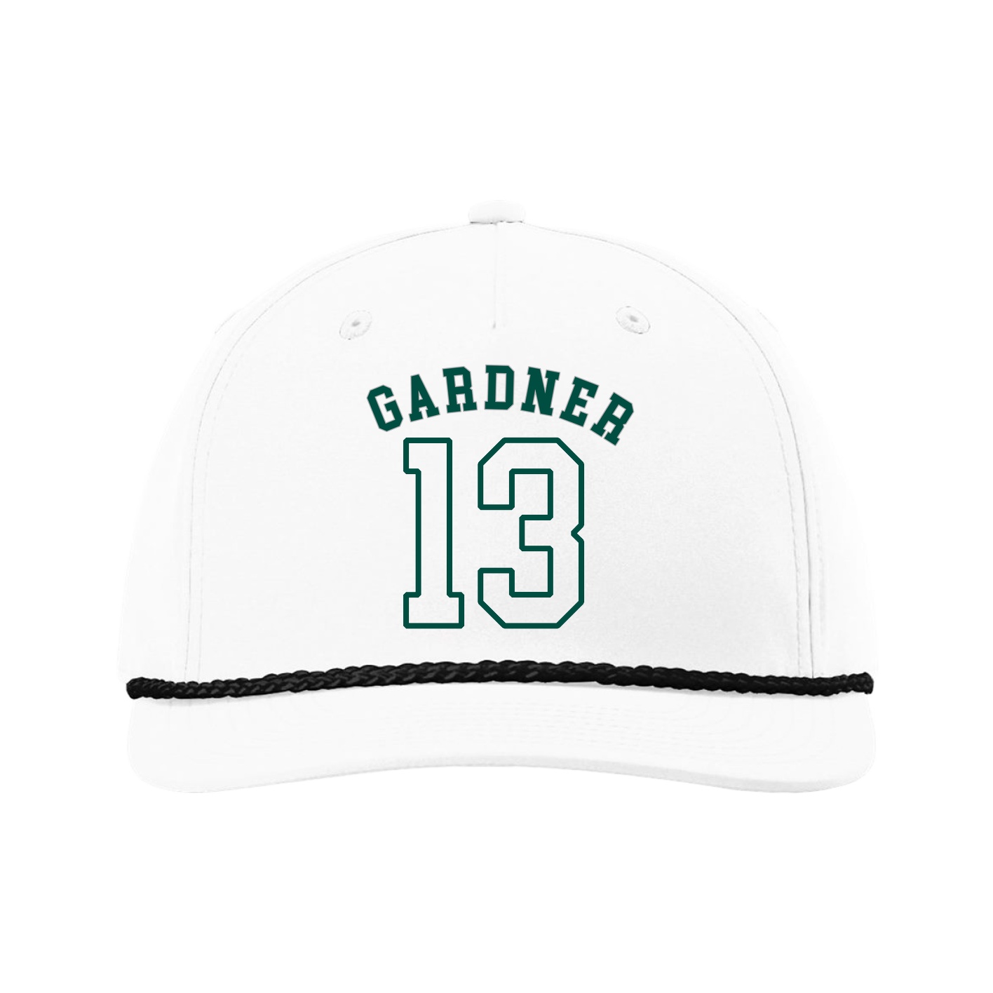 Five-Panel Classic Rope Cap — Shirsey Arch in White