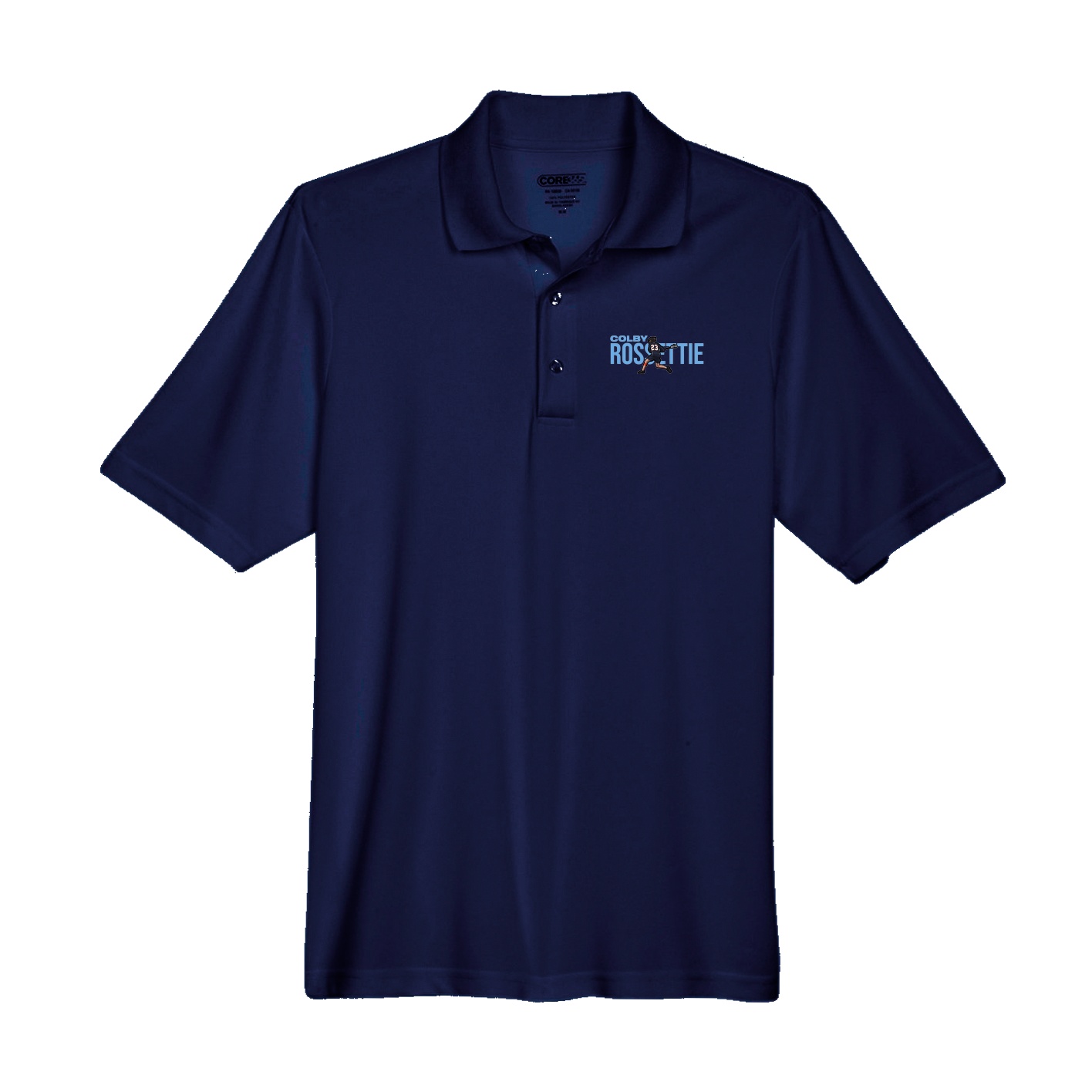 Performance Polo — Player Name in Navy