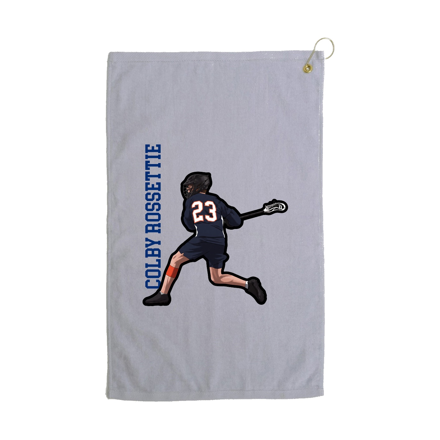 Golf Towel — Name Vertical in Grey