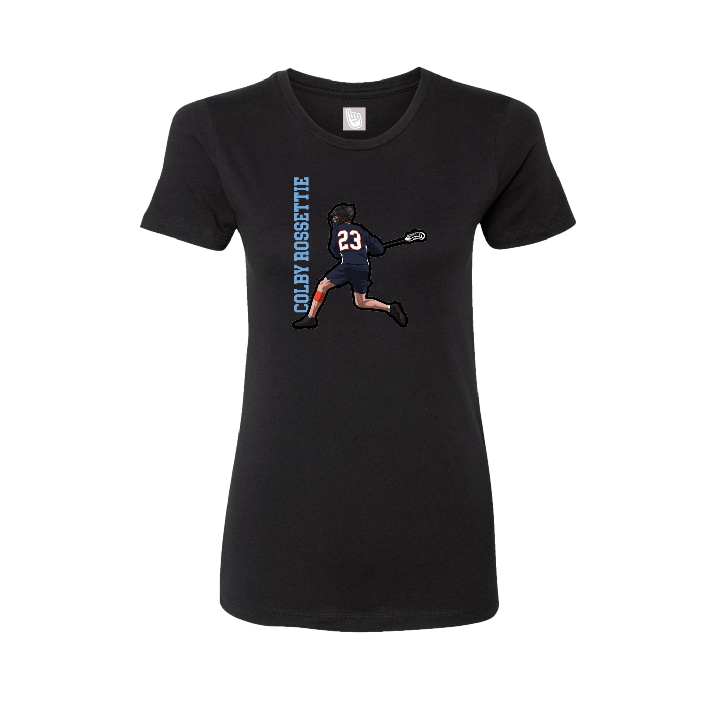 Fitted Women's Tee — Name Vertical in Black