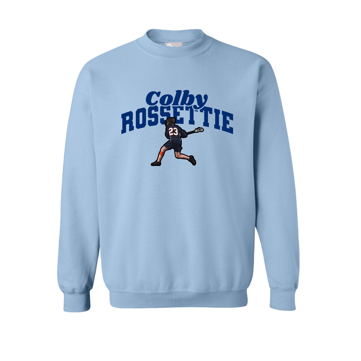 Fleece Crew — Signature Arch in Light Blue