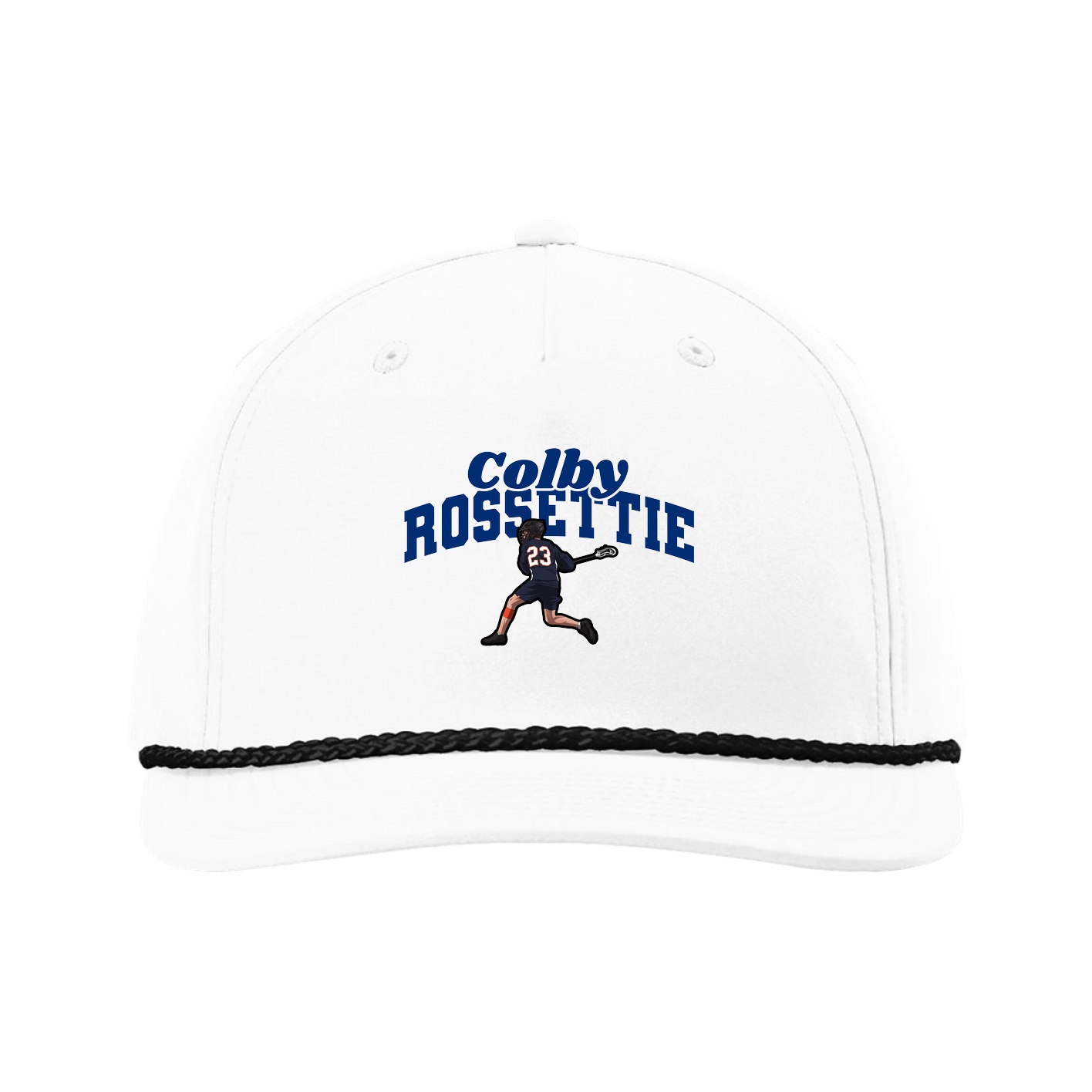Five-Panel Classic Rope Cap — Signature Arch in White