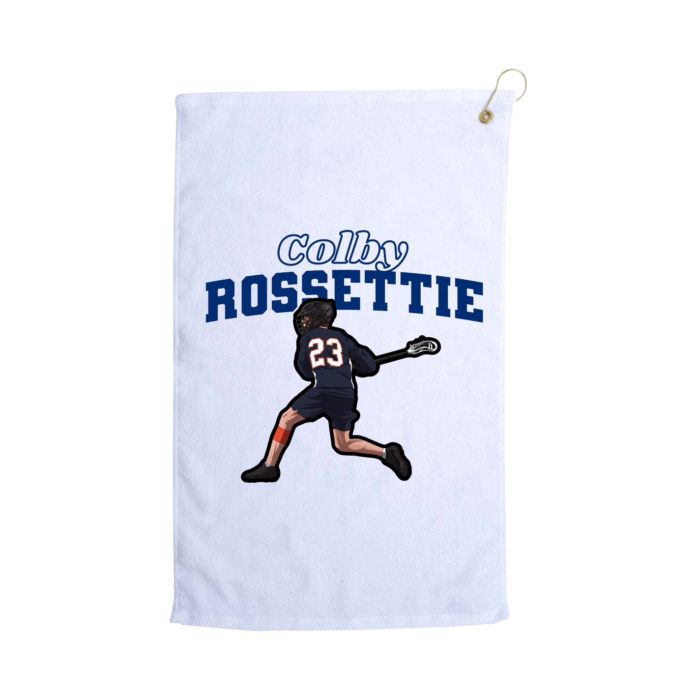 Golf Towel — Name Arch in White