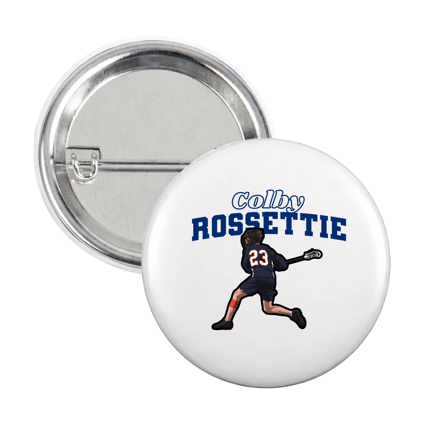 Game Day Button — Name Arch in White