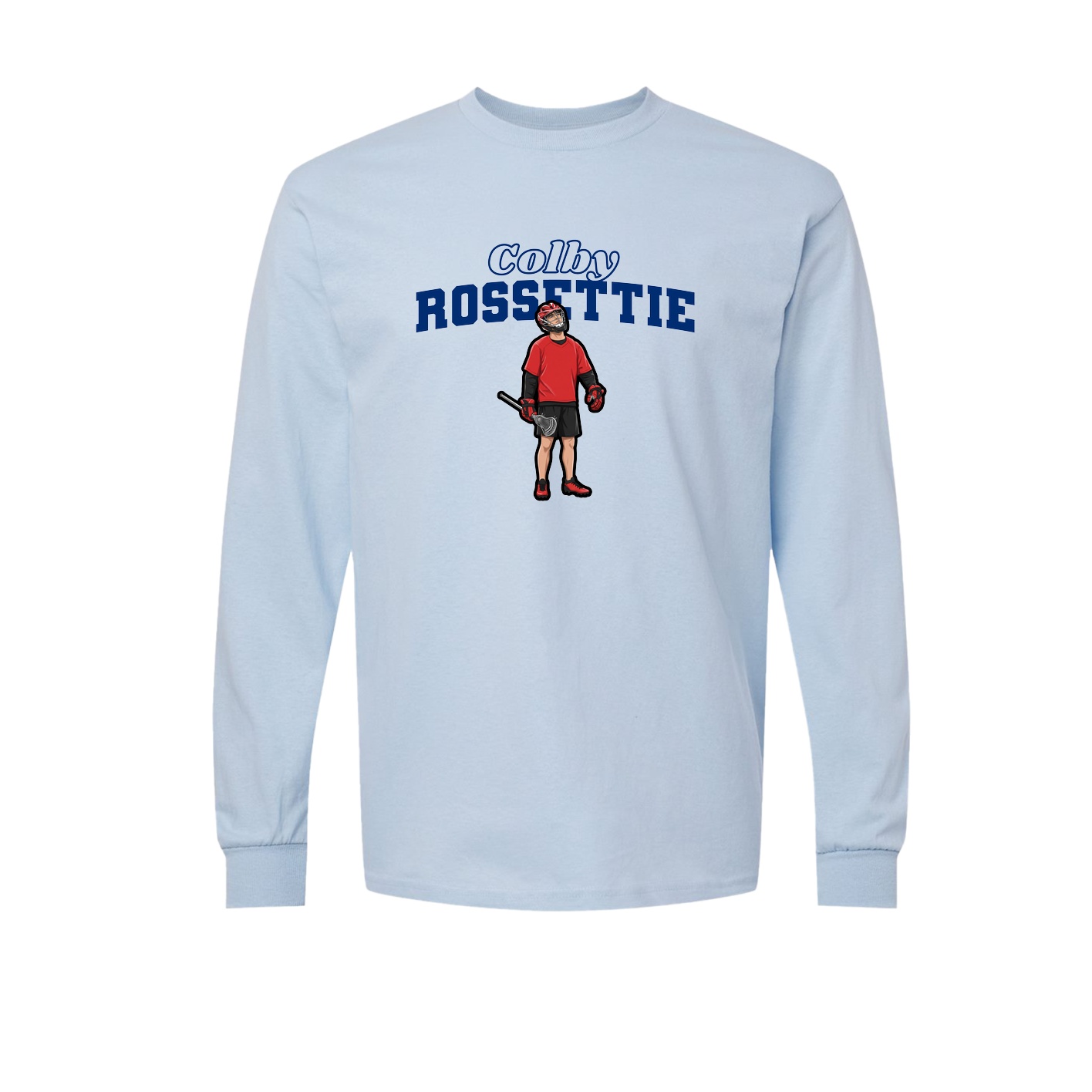 Long Sleeve Tee — Name Arch in Light Blue