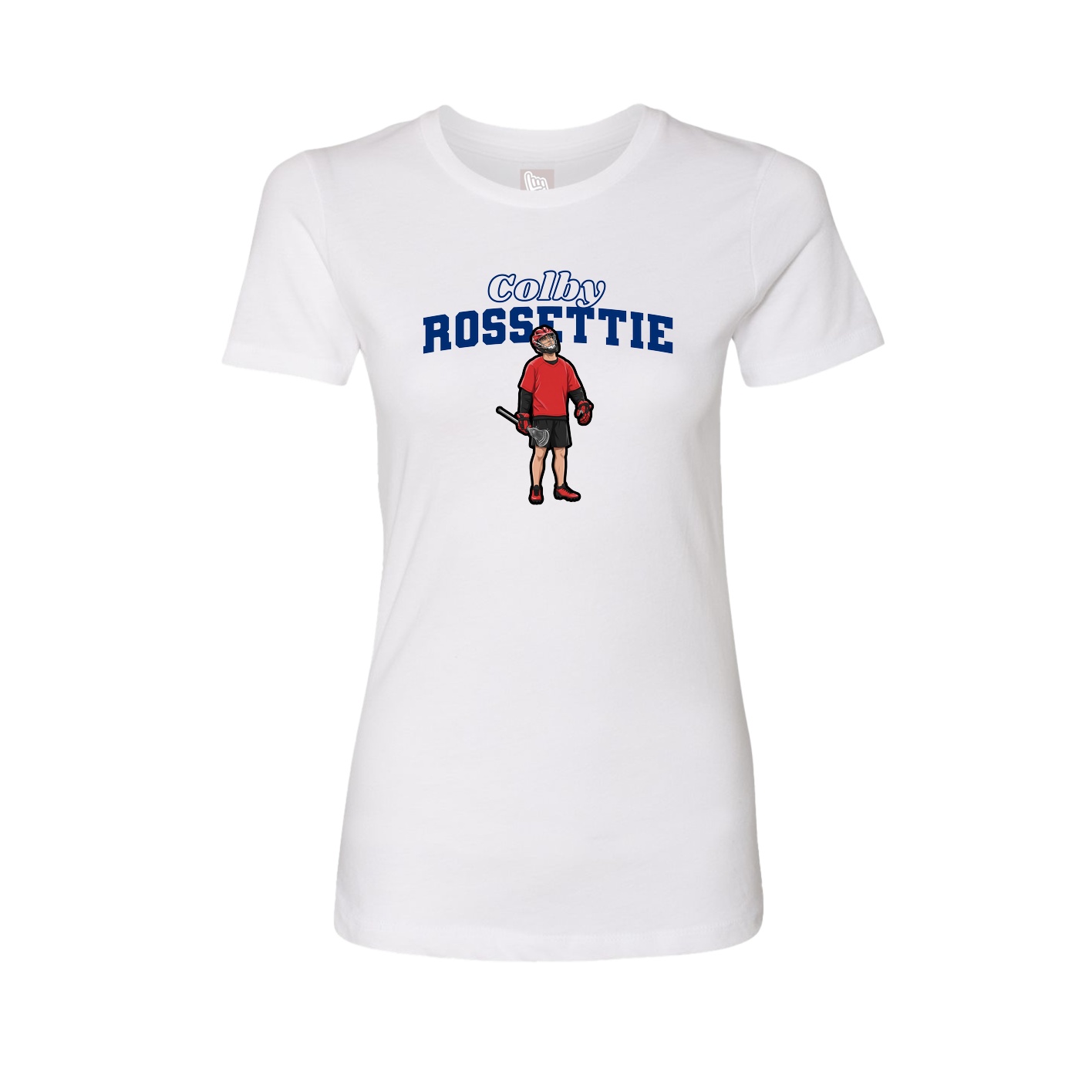 Fitted Women's Tee — Name Arch in White