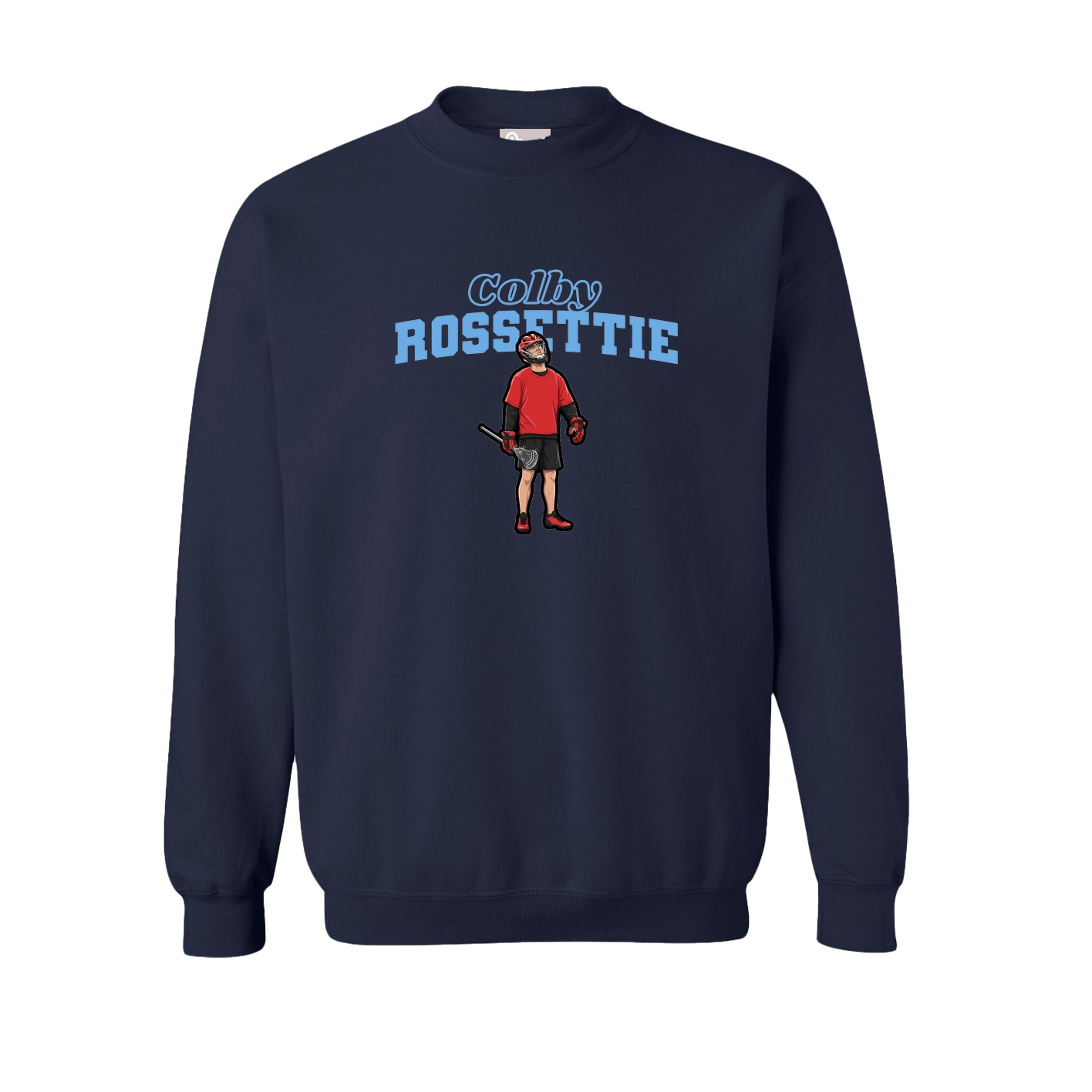 Fleece Crew — Name Arch in Navy