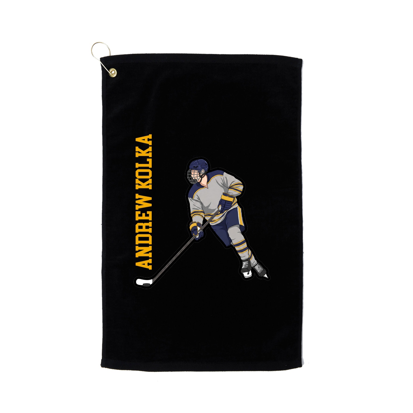 Golf Towel — Name Vertical in Black