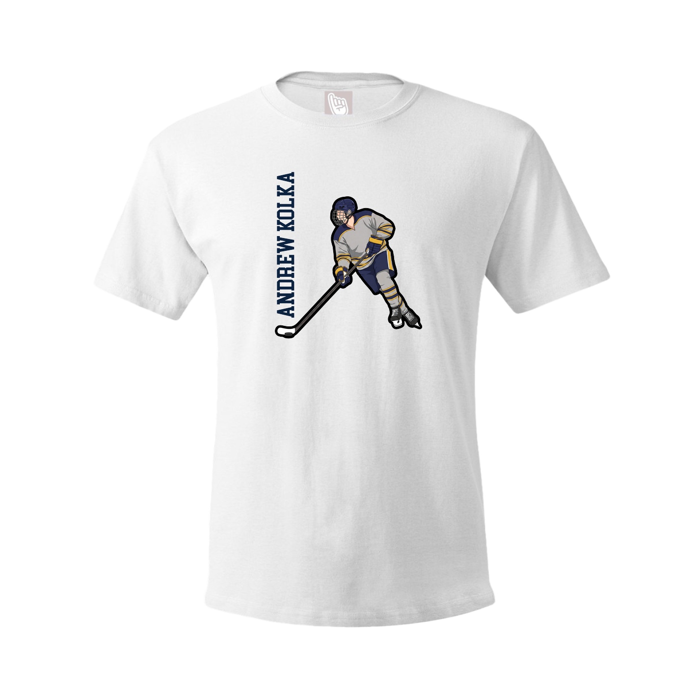 Youth Tee — Name Vertical in White