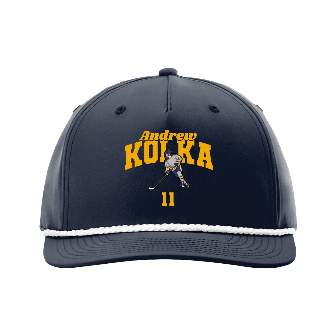 Five-Panel Classic Rope Cap — Signature Arch in Navy