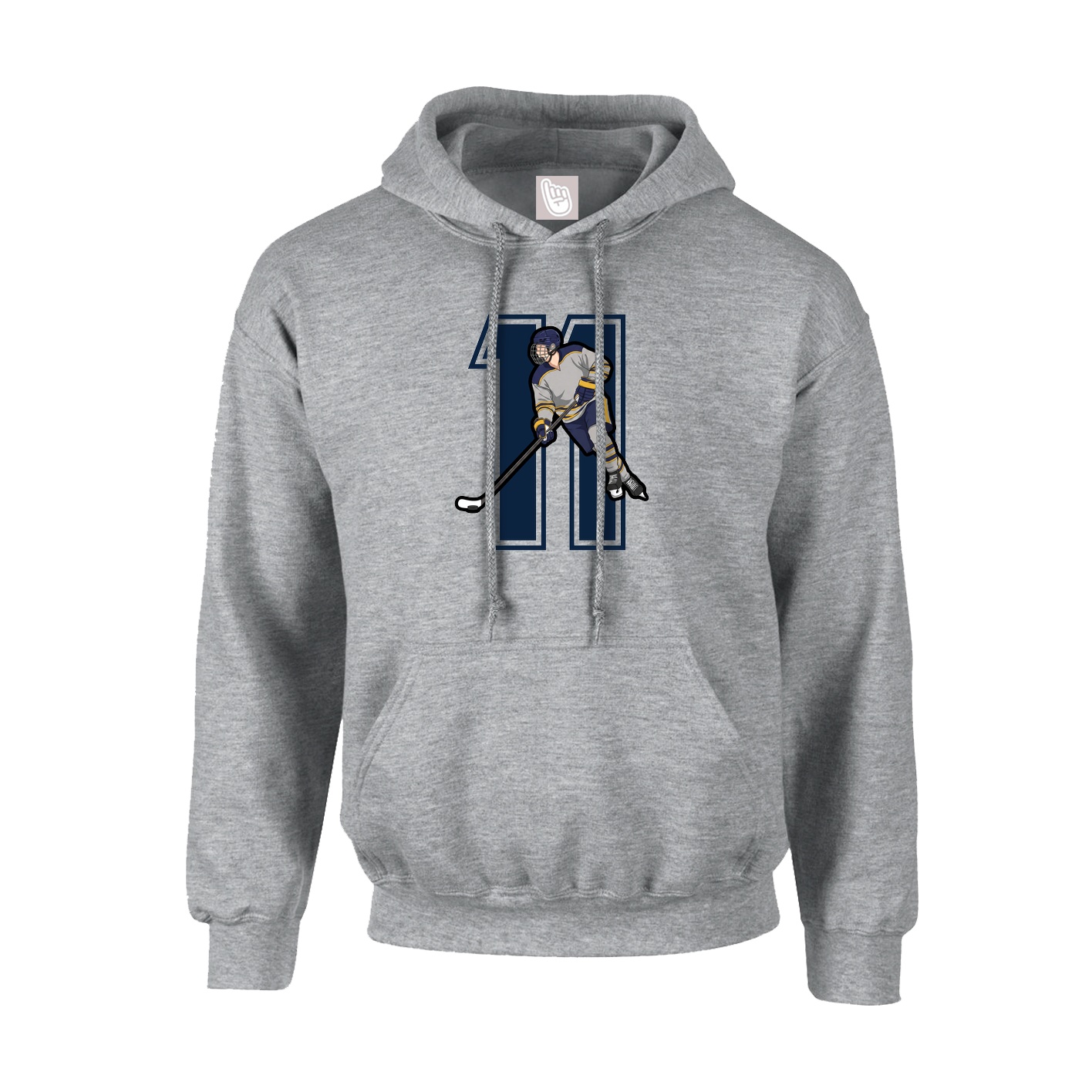 Youth Hoodie — Number in Grey