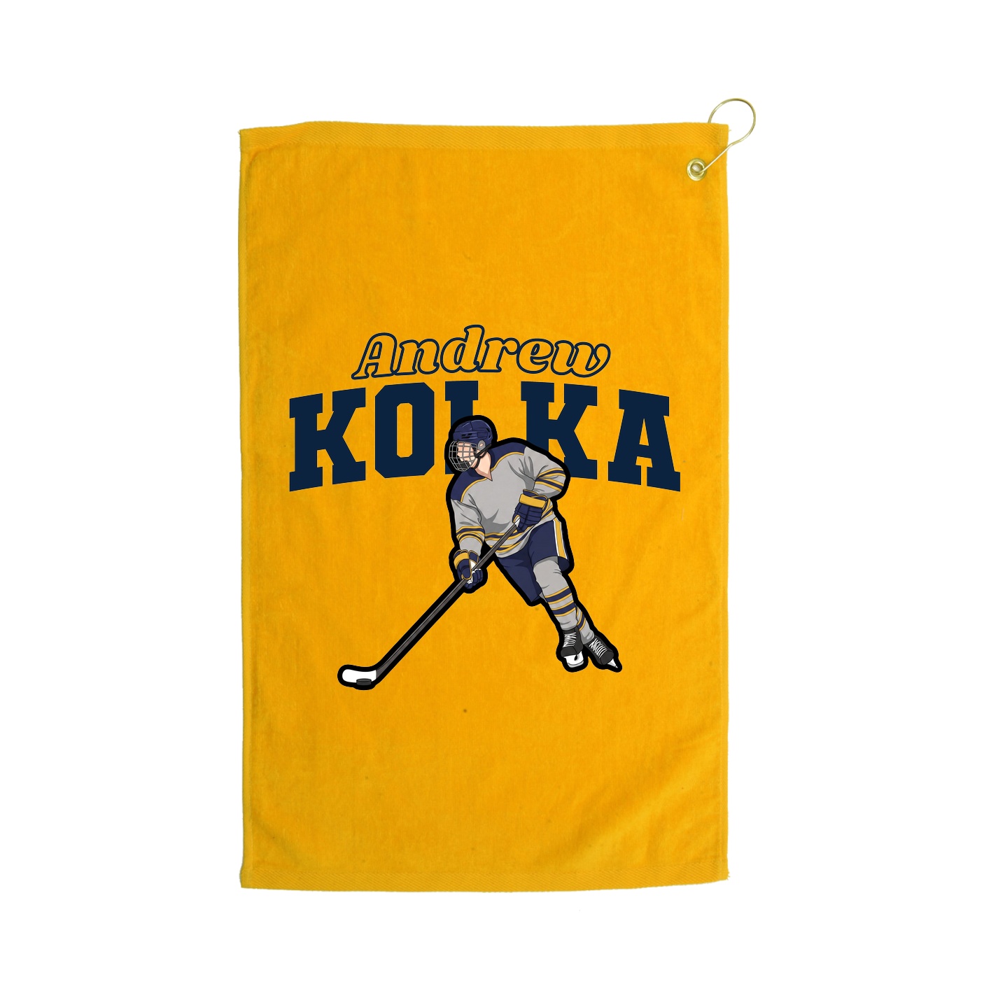 Golf Towel — Name Arch in Gold
