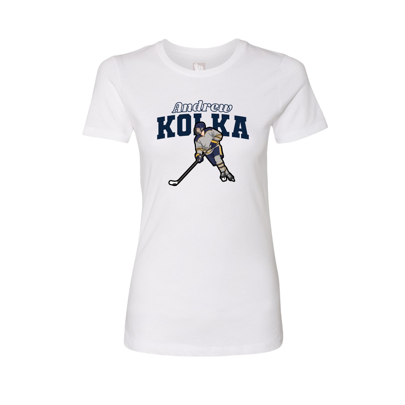 Womens Tee — Name Arch in White