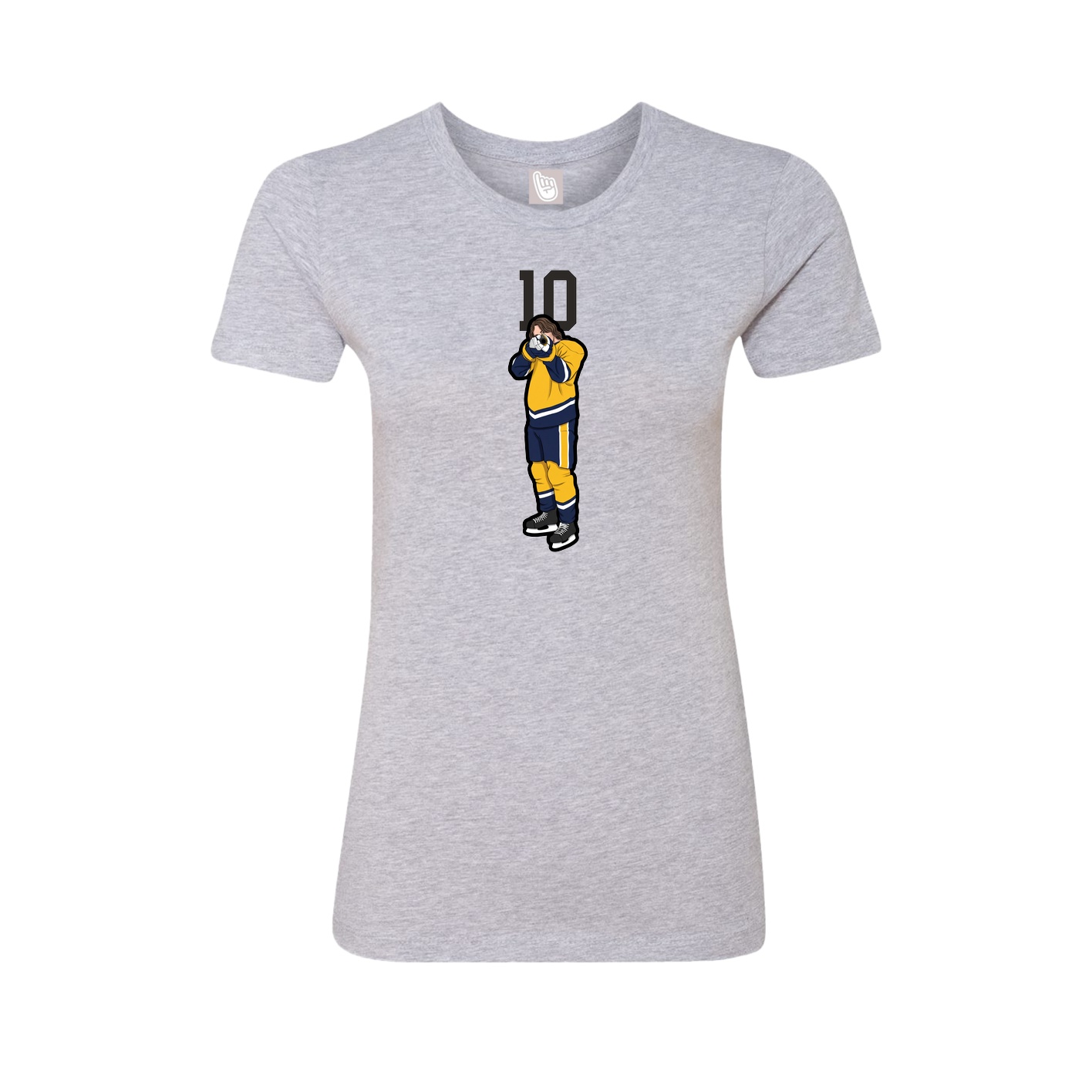 Fitted Women's Tee — Number Top in Grey