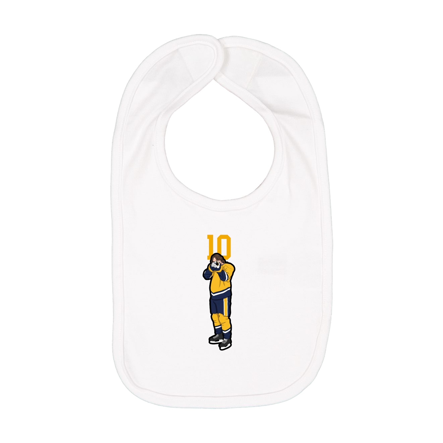 Infant Bib — Number Top in White