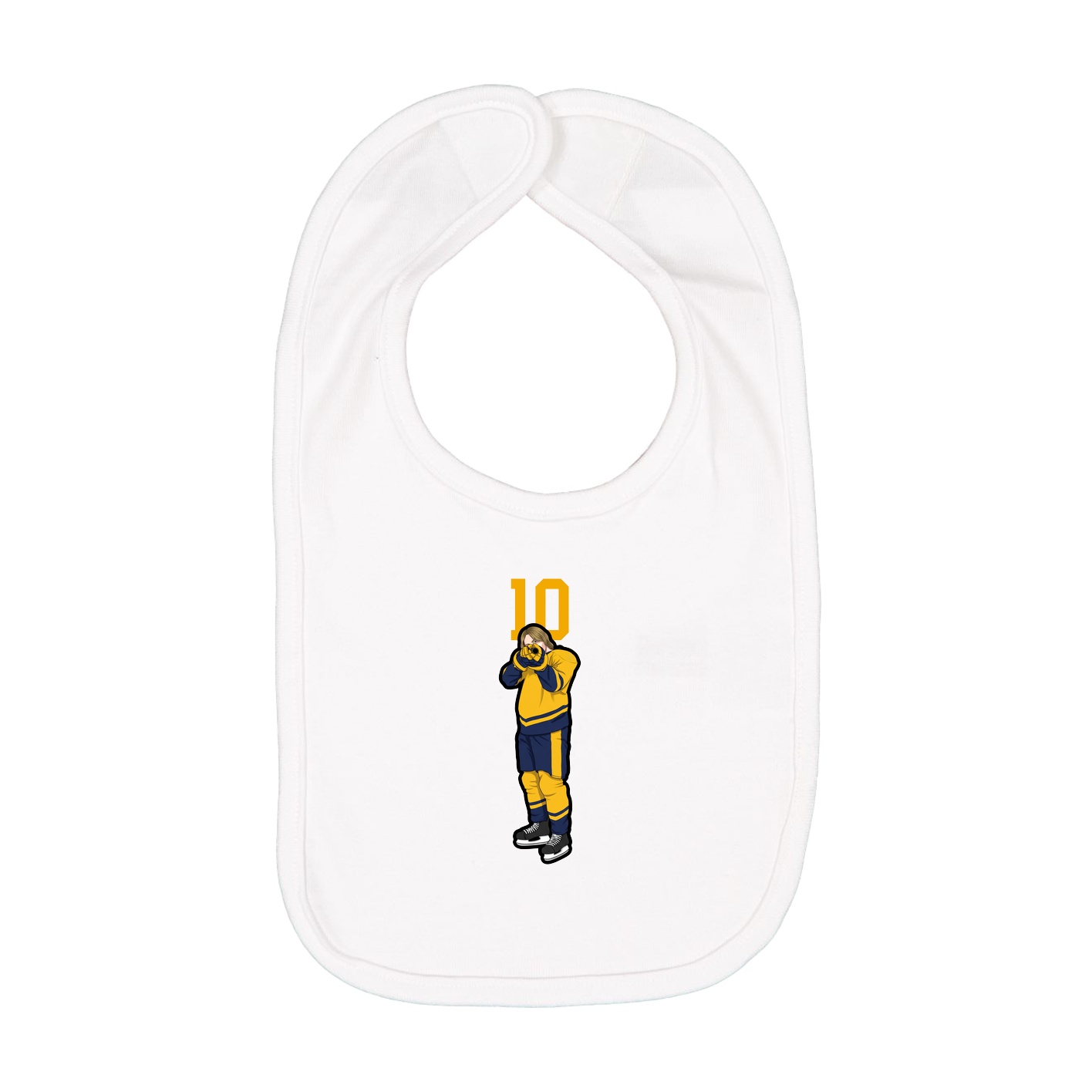 Infant Bib — Number Top in White