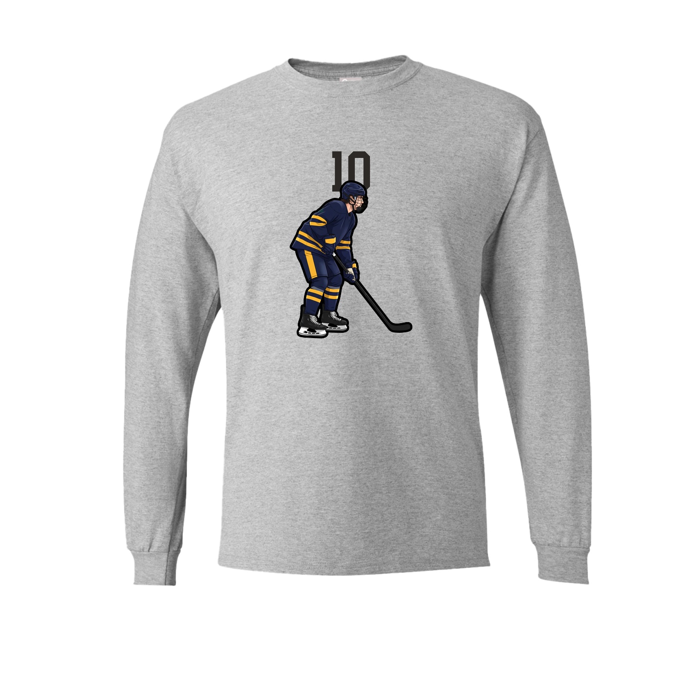 Long Sleeve Tee — Number Top in Grey