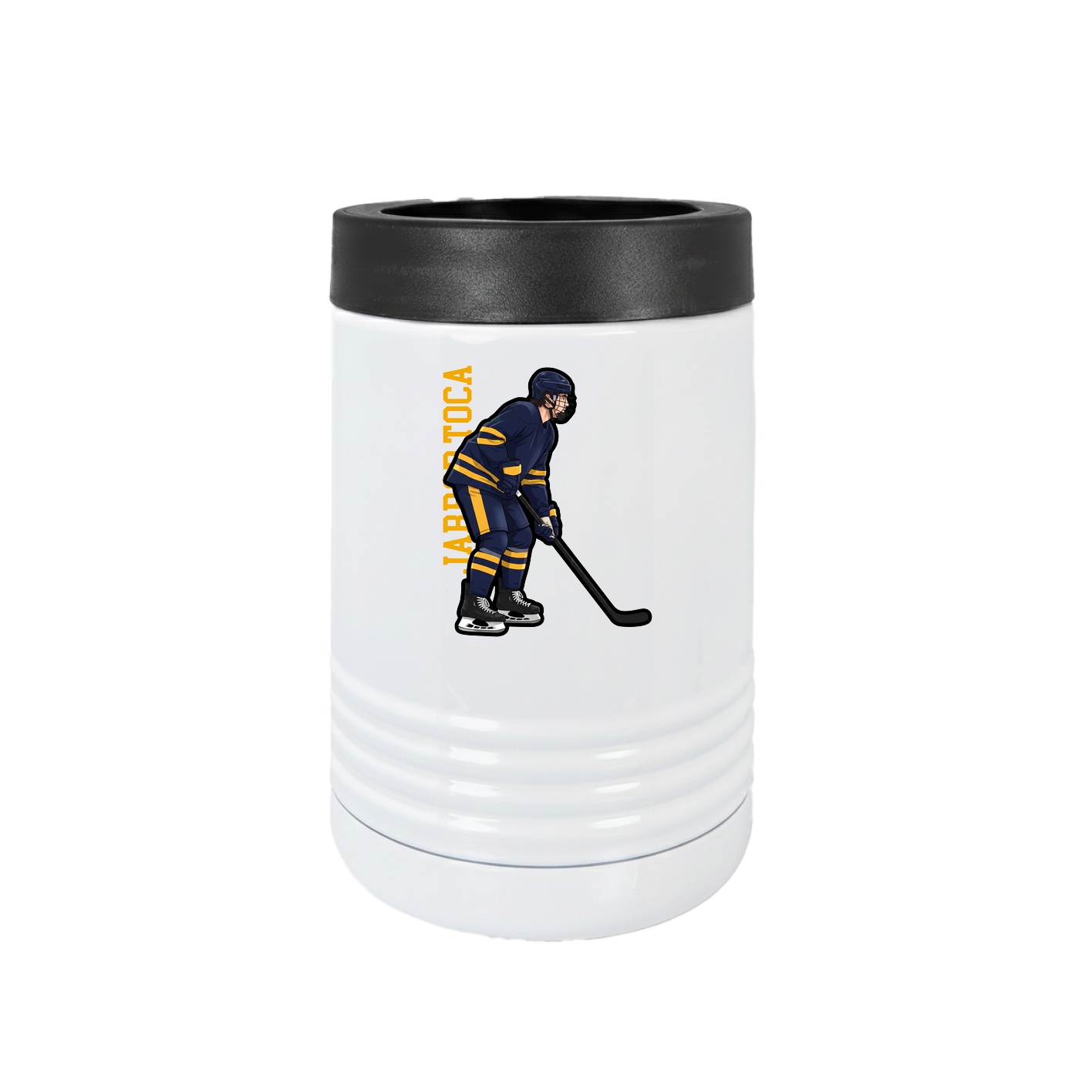 Beverage Holder — Name Vertical in White
