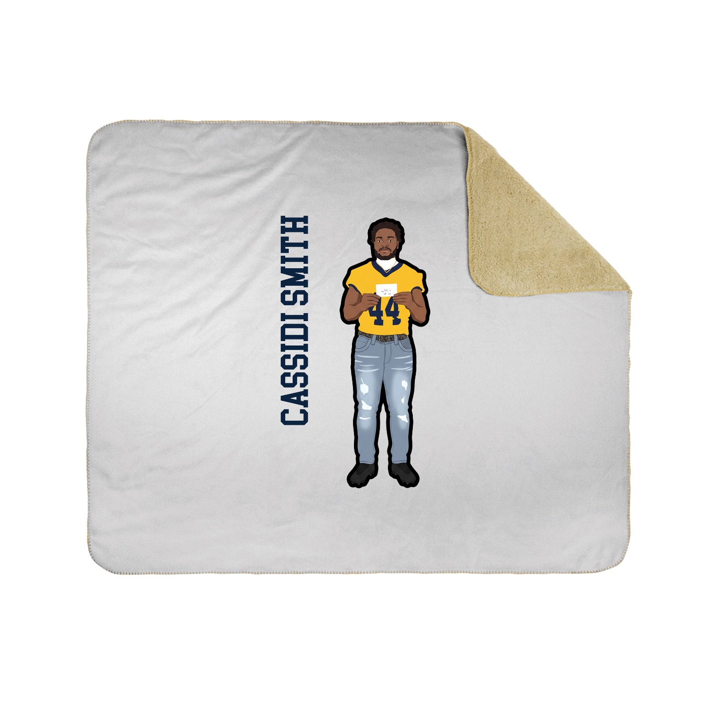 Throw Blanket — Name Vertical in White