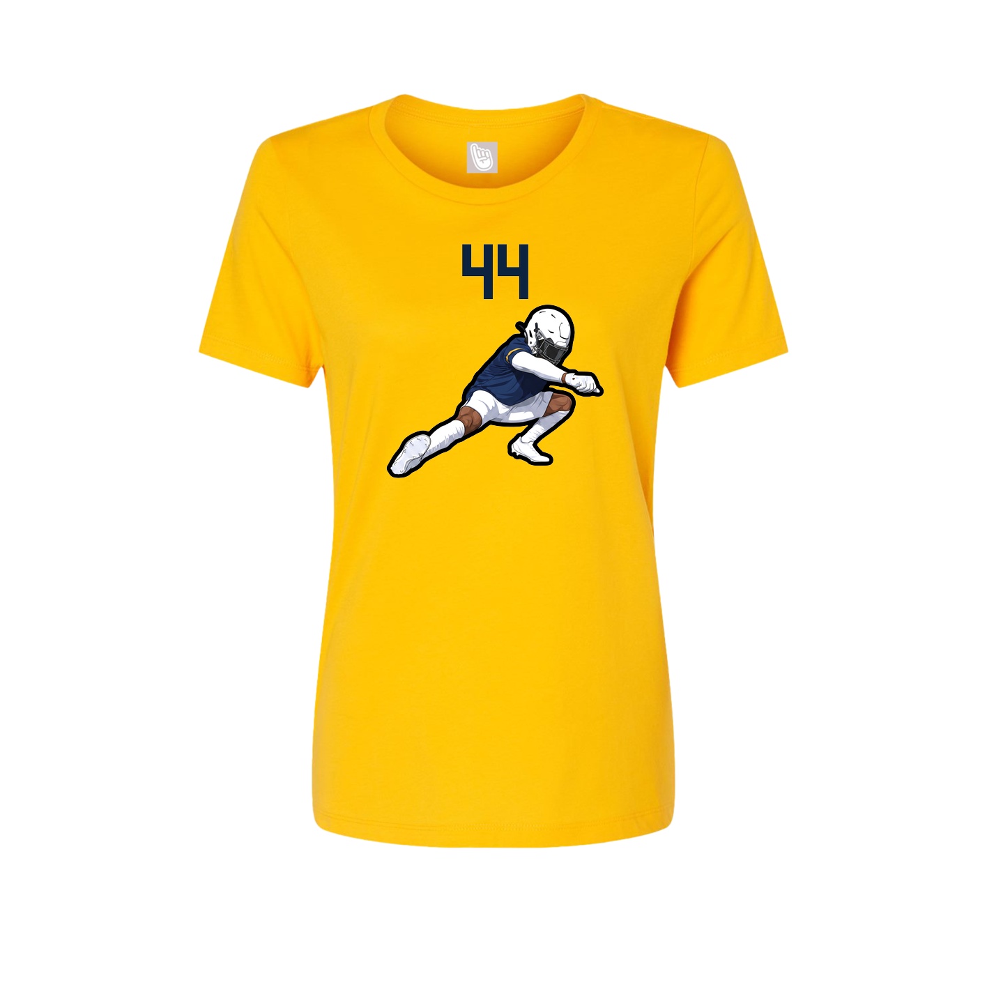 Womens Tee — Number Top in Gold