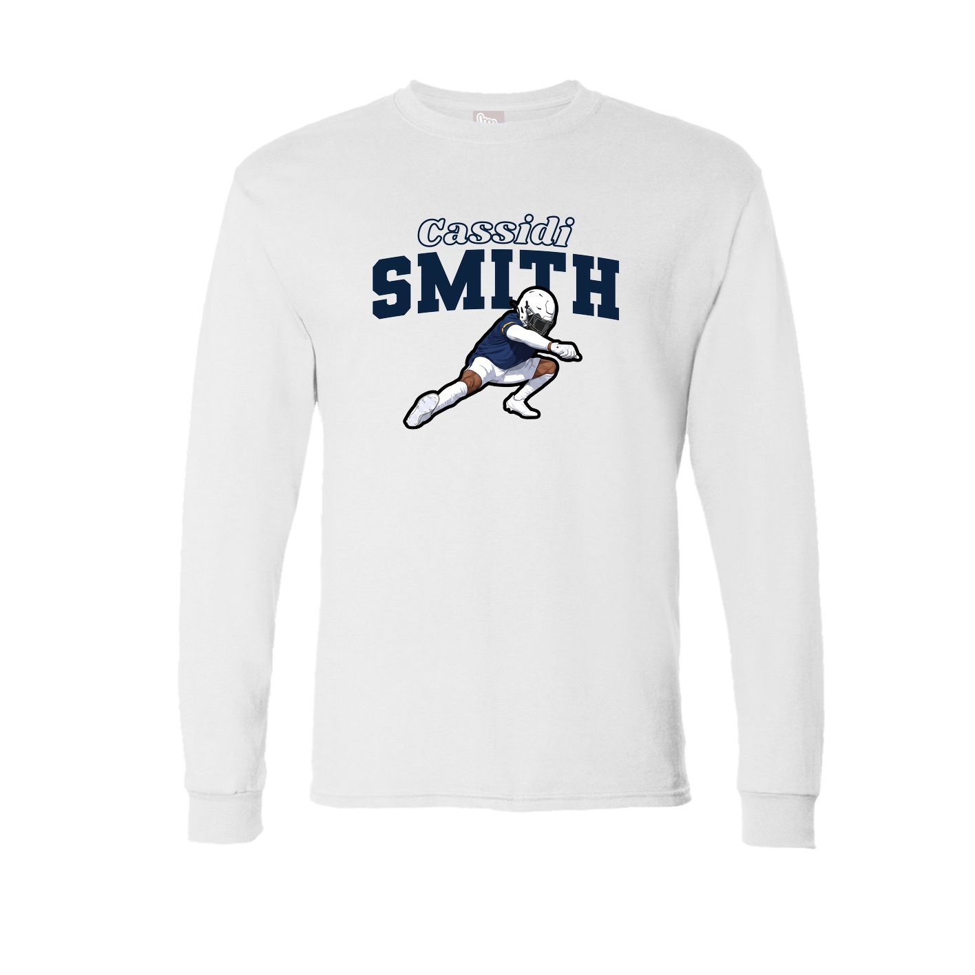Long Sleeve Tee — Name Arch in White