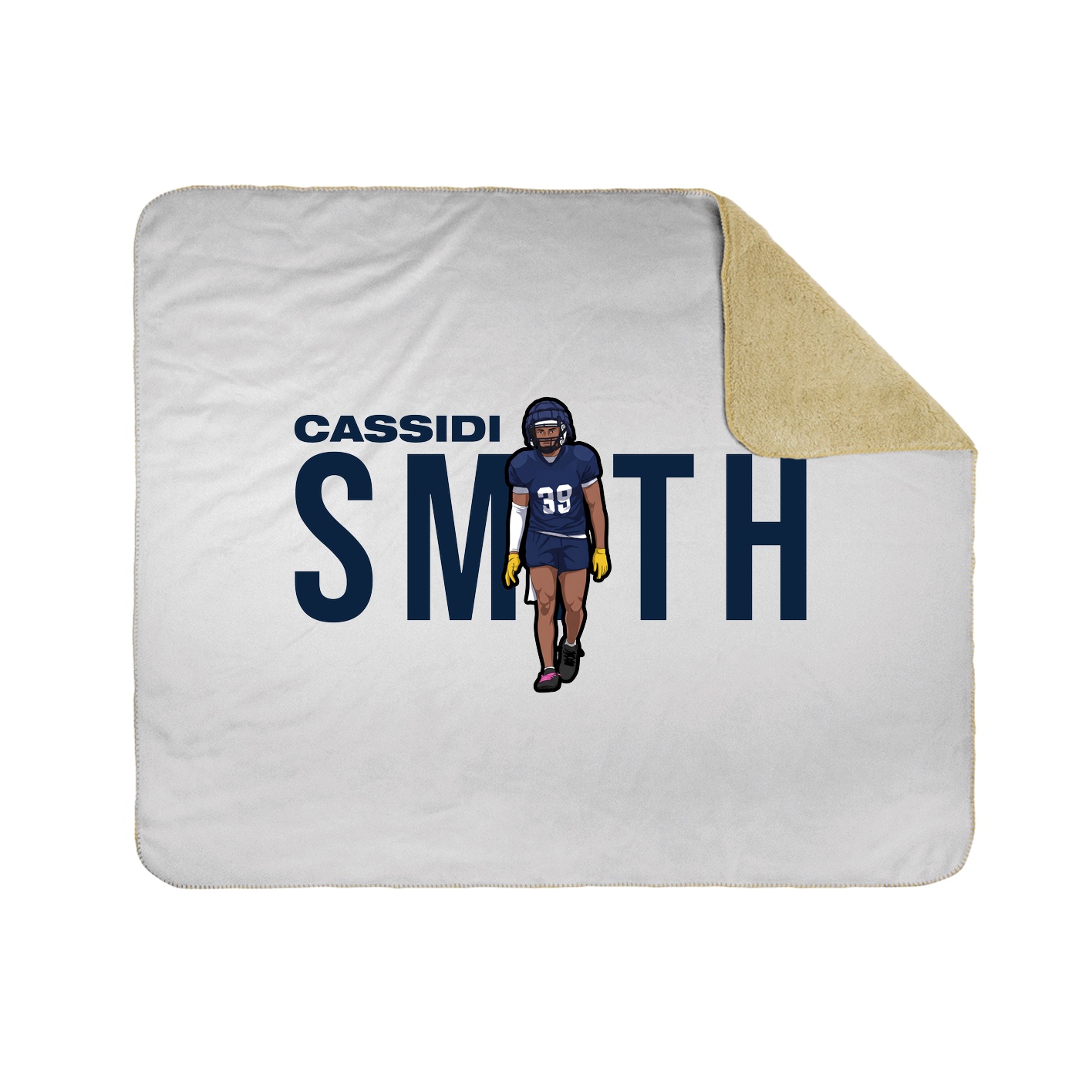 Throw Blanket — Player Name in White