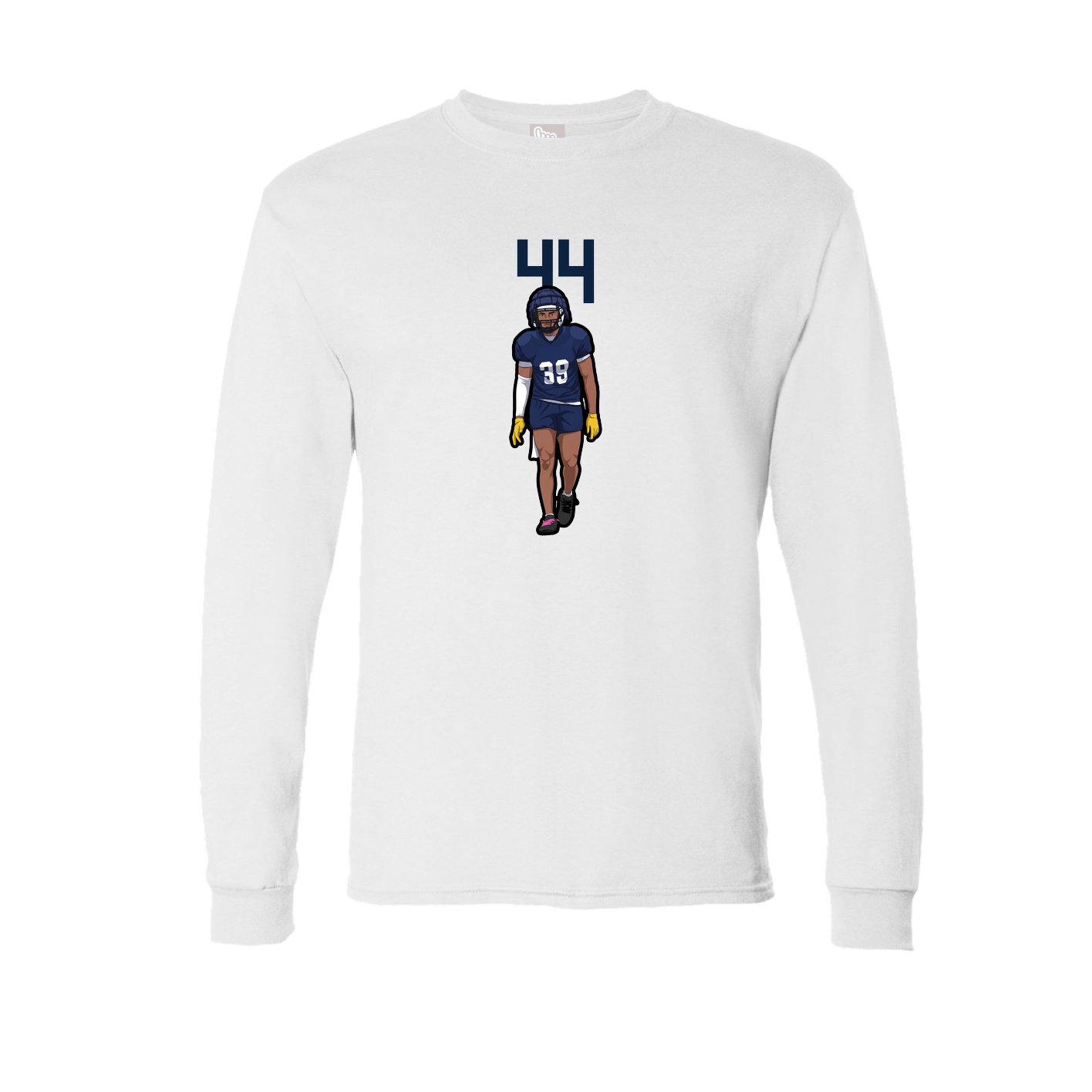 Long Sleeve Tee — Number Top in White