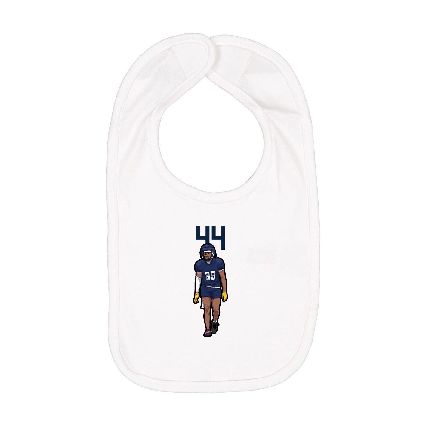 Infant Bib — Number Top in White