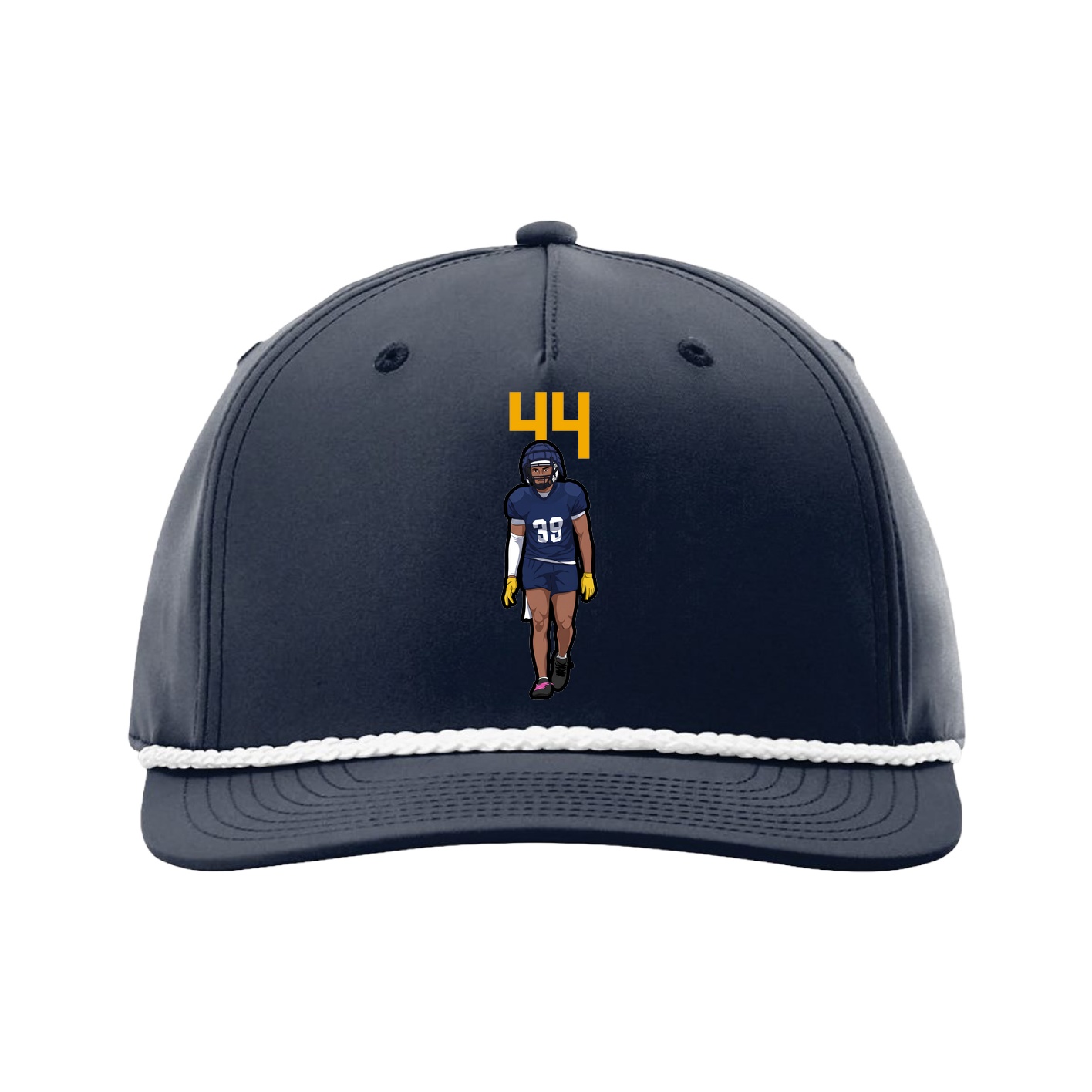 Five-Panel Classic Rope Cap — Number Top in Navy