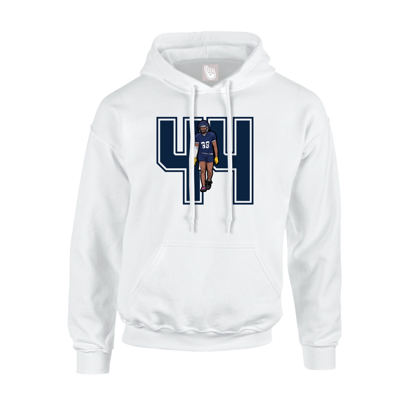Youth Hoodie — Number in White