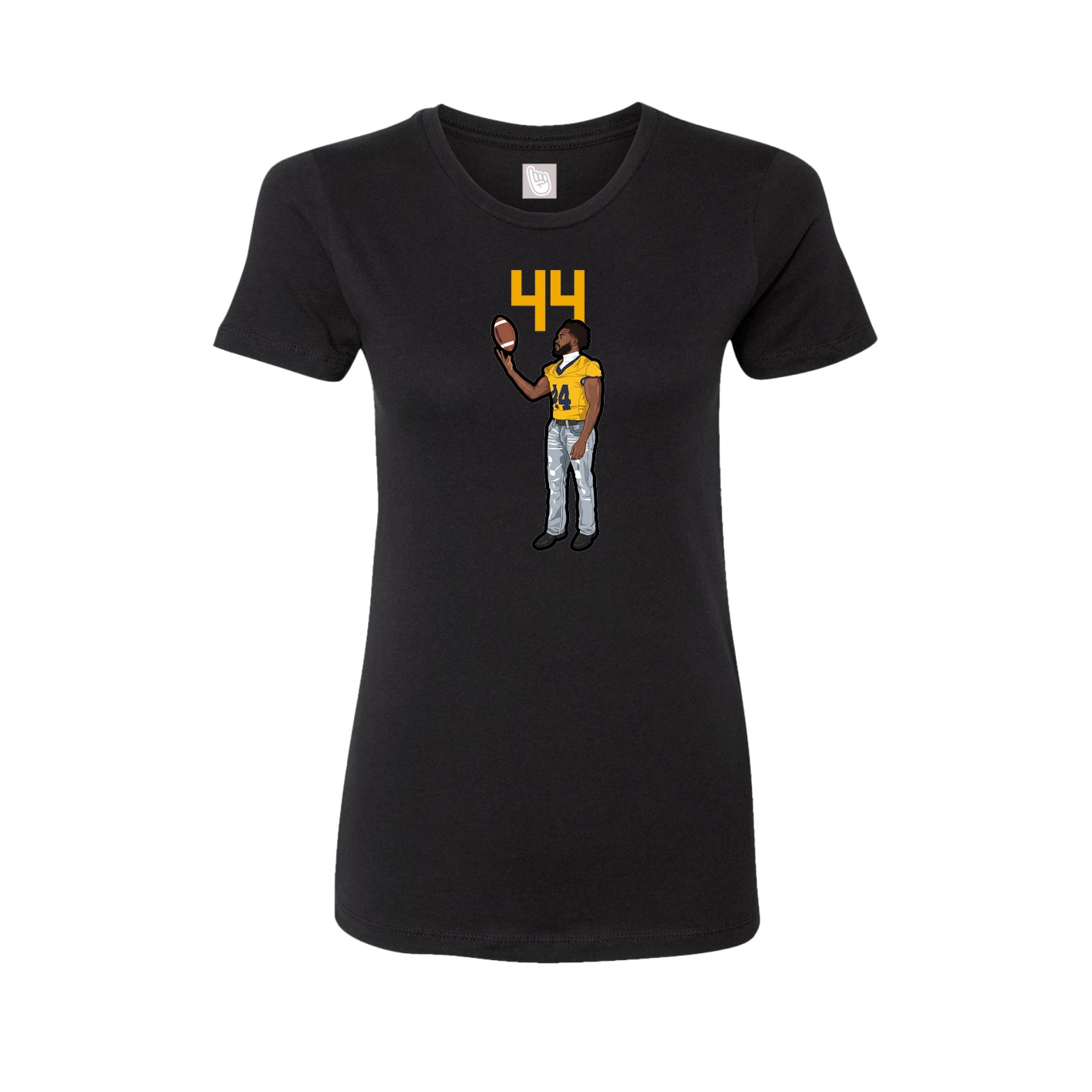 Fitted Women's Tee — Number Top in Black