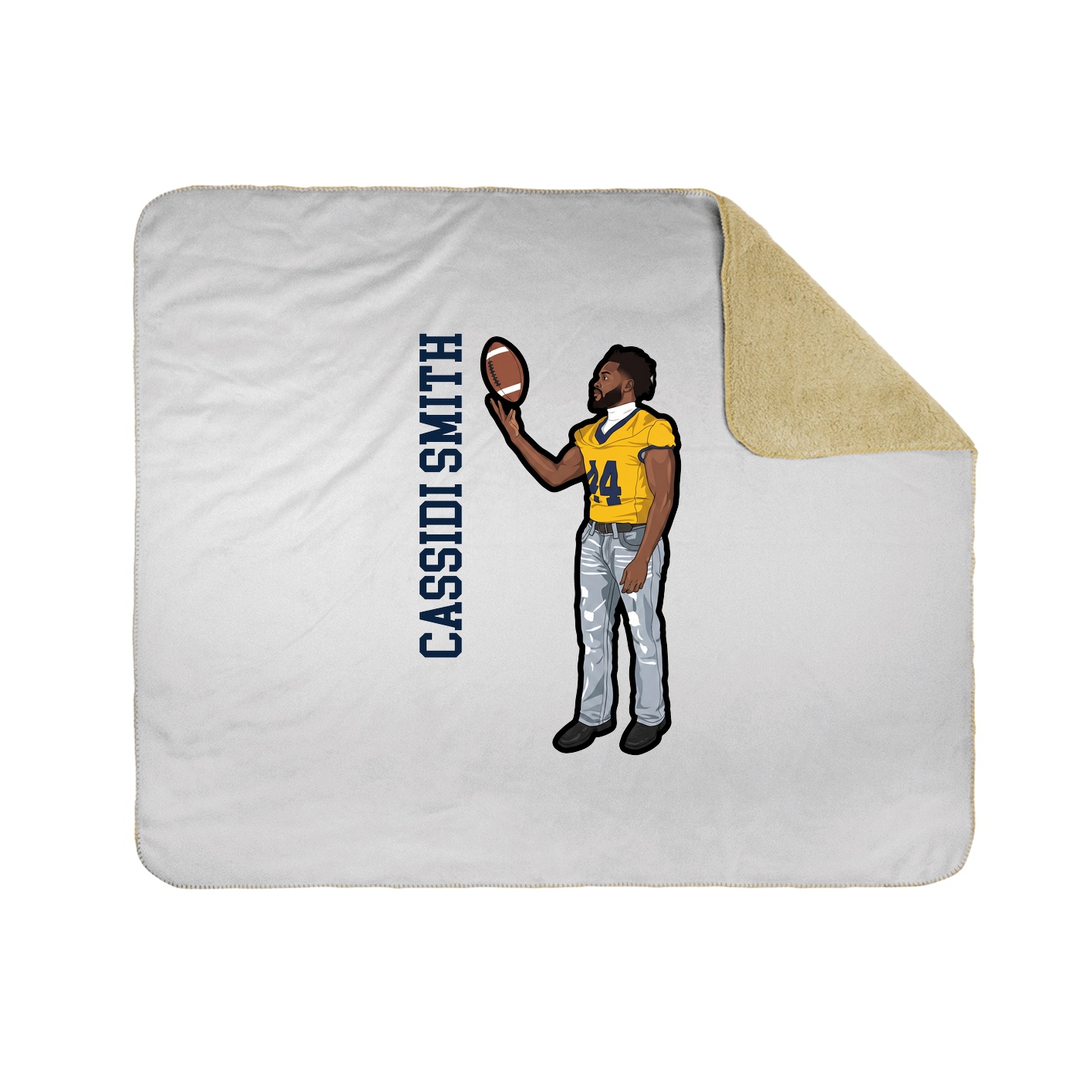 Throw Blanket — Name Vertical in White