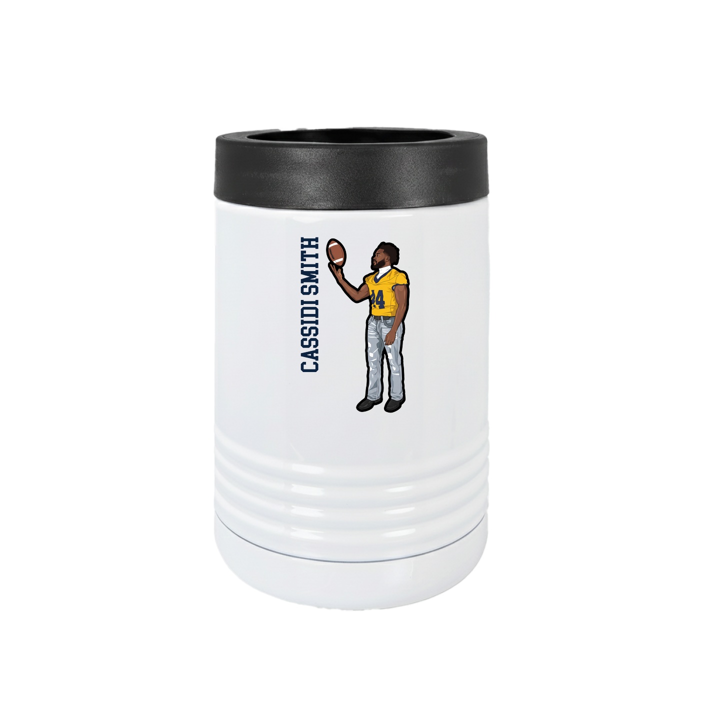 Beverage Holder — Name Vertical in White