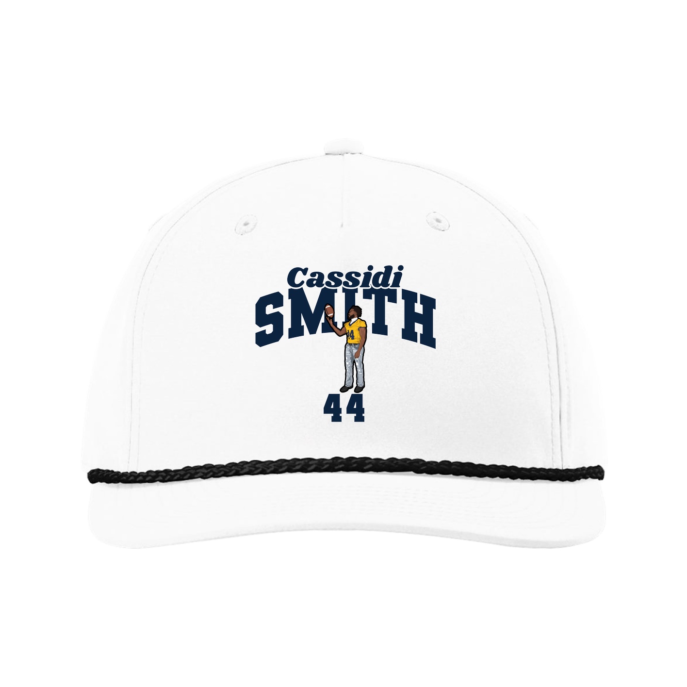 Five-Panel Classic Rope Cap — Signature Arch in White