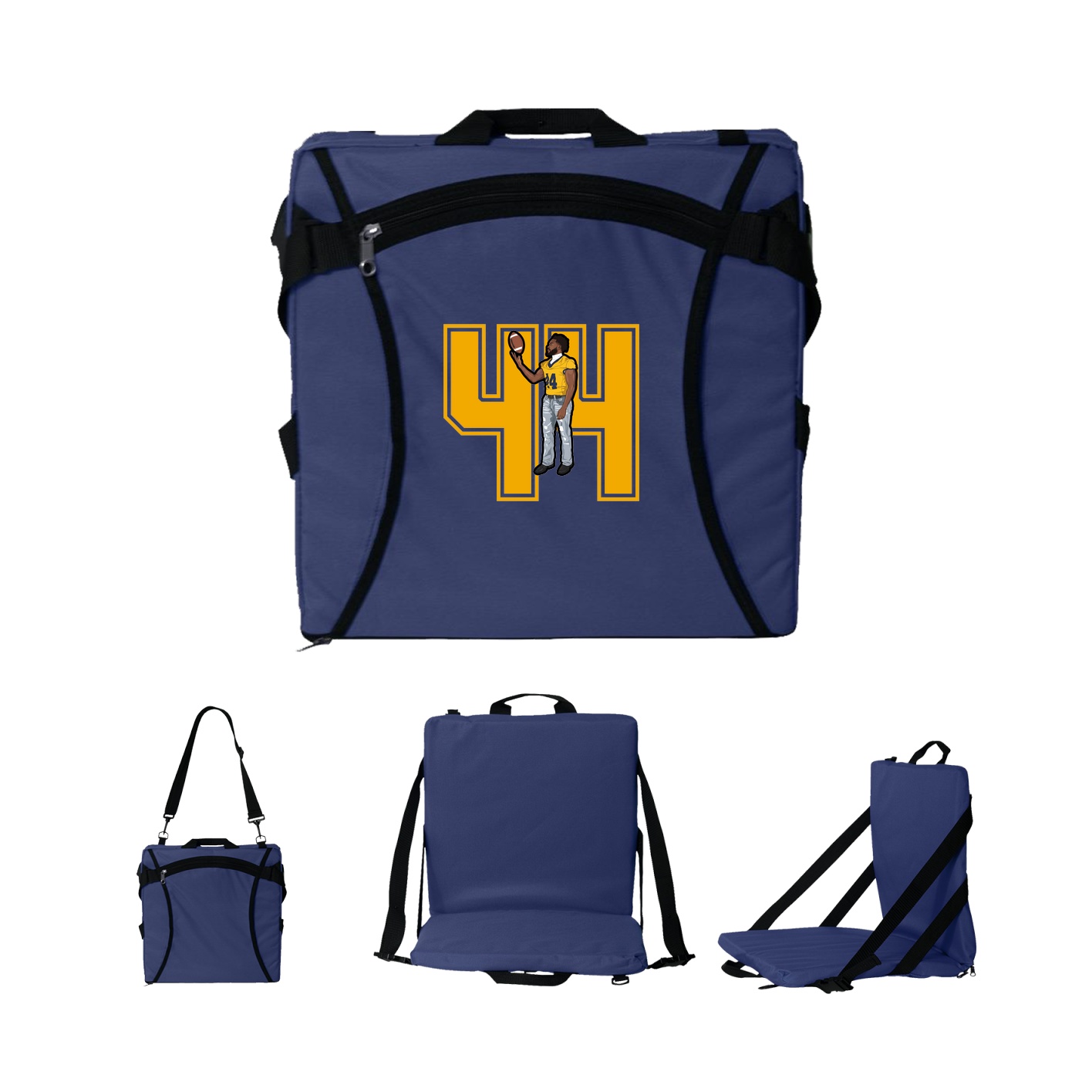 Folding Stadium Seat — Number in Navy