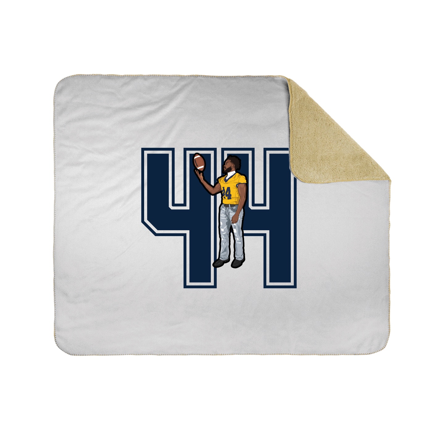 Throw Blanket — Number in White