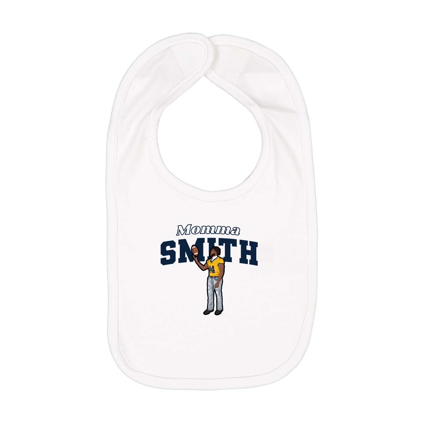 Infant Bib — Mothers Day Block in White