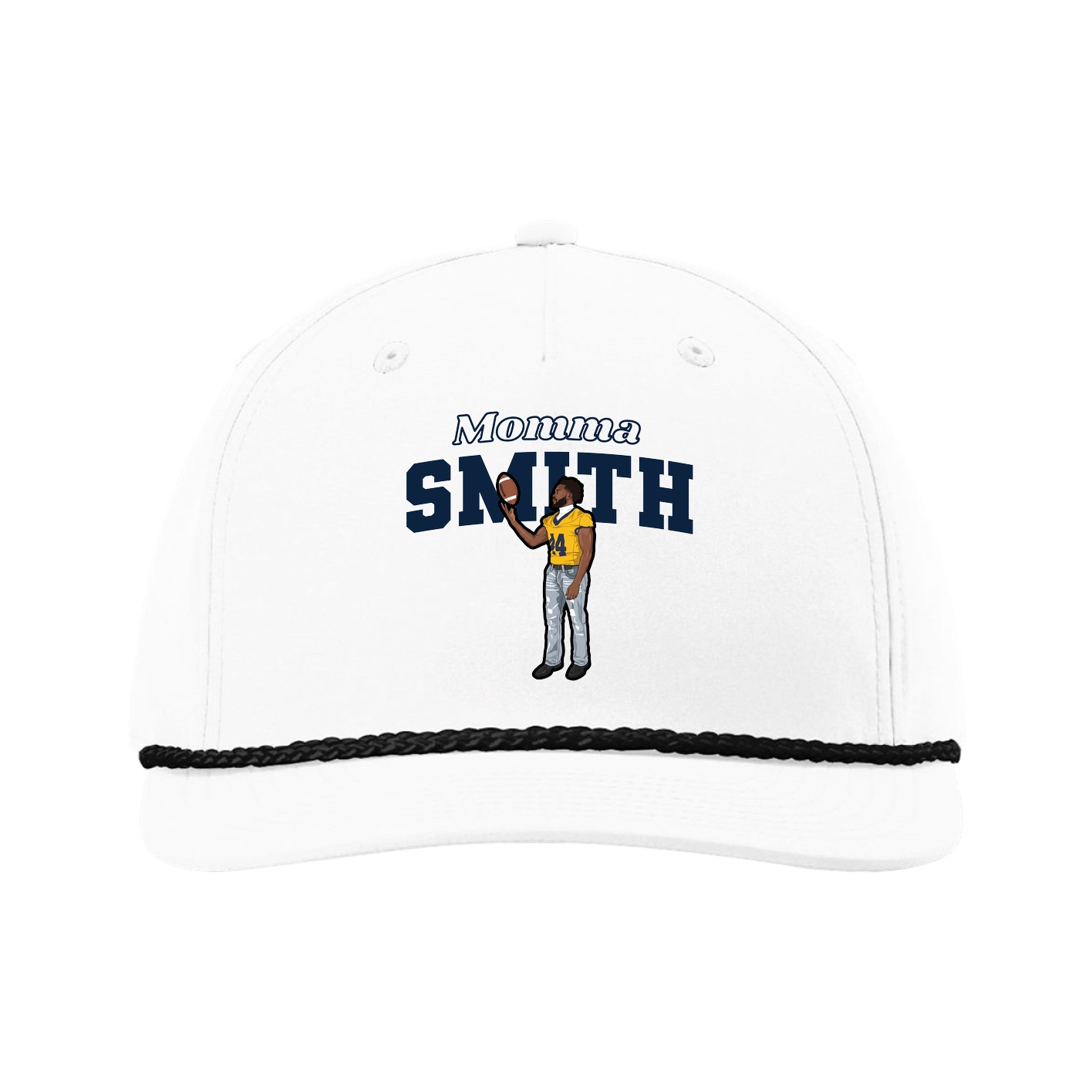 Five-Panel Classic Rope Cap — Mothers Day Block in White