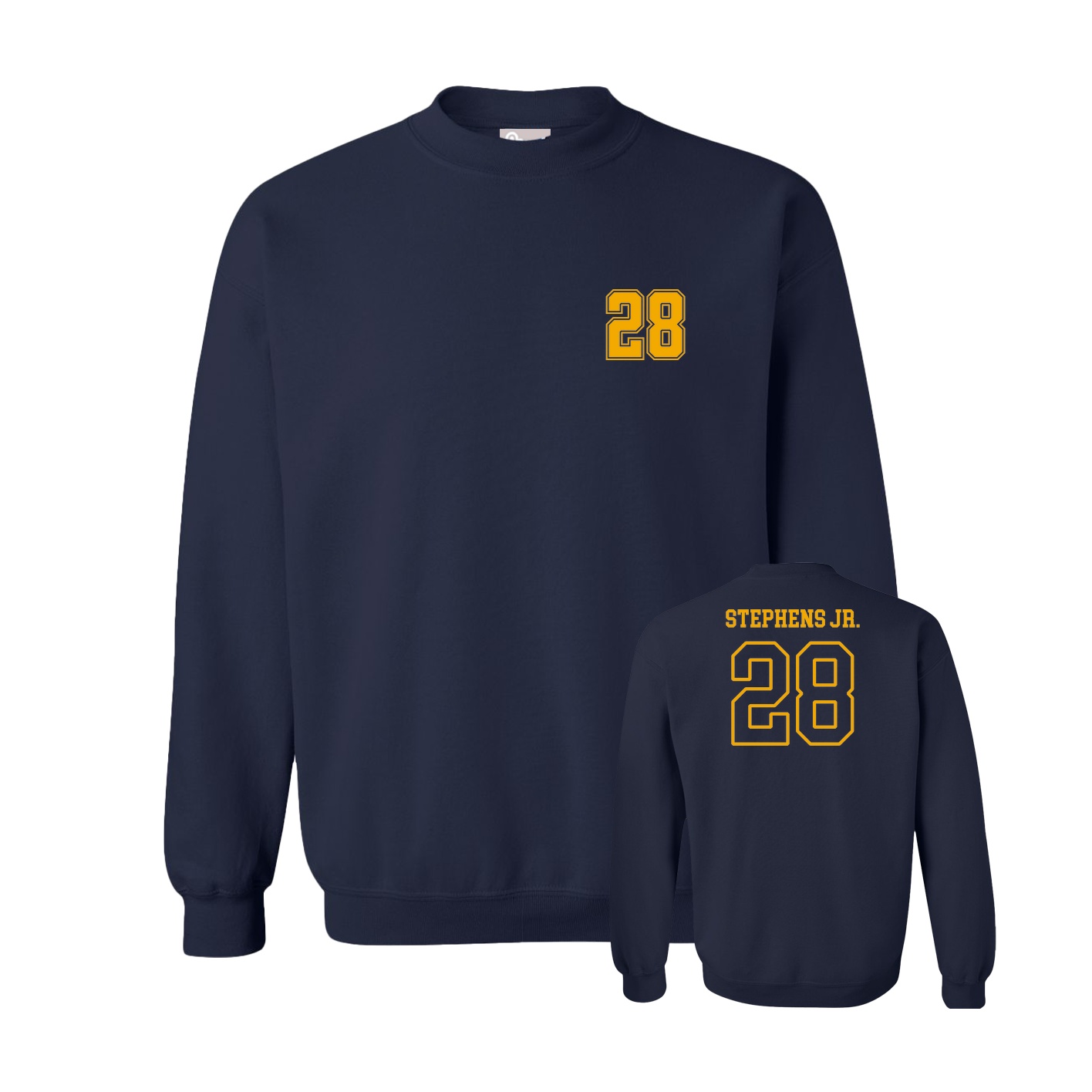 Fleece Crew — Chest Back in Navy